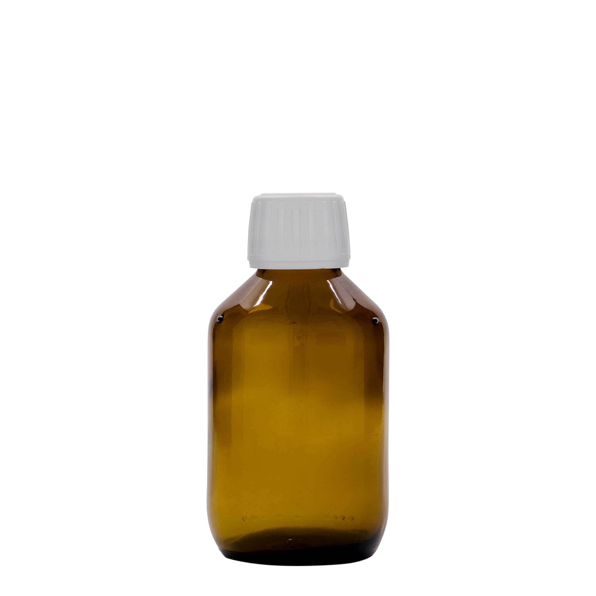 150 ml lääkeastia, ruskea, lasi, suuaukko: PP 28