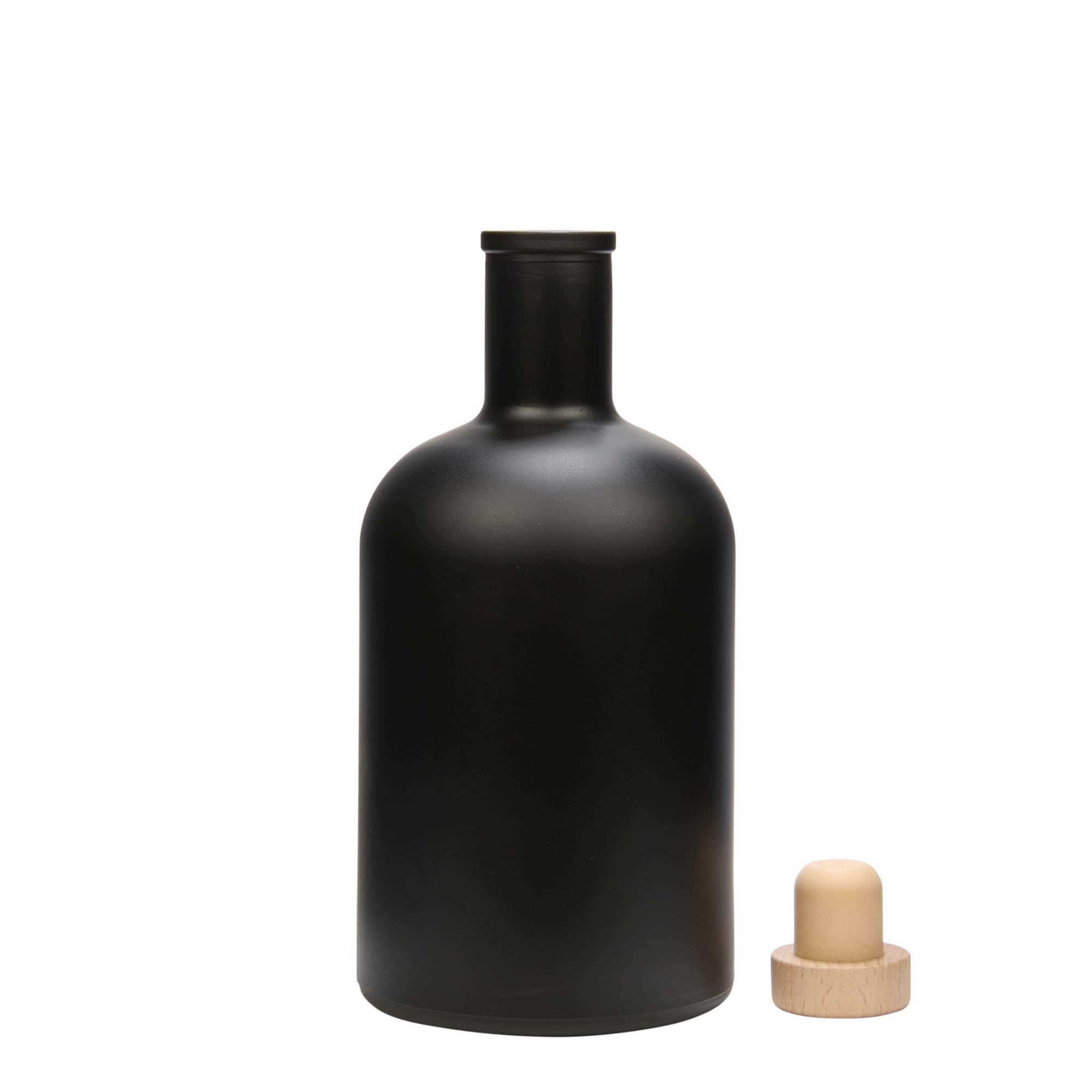 700 ml lasipullo 'Gerardino', musta, suu: korkki
