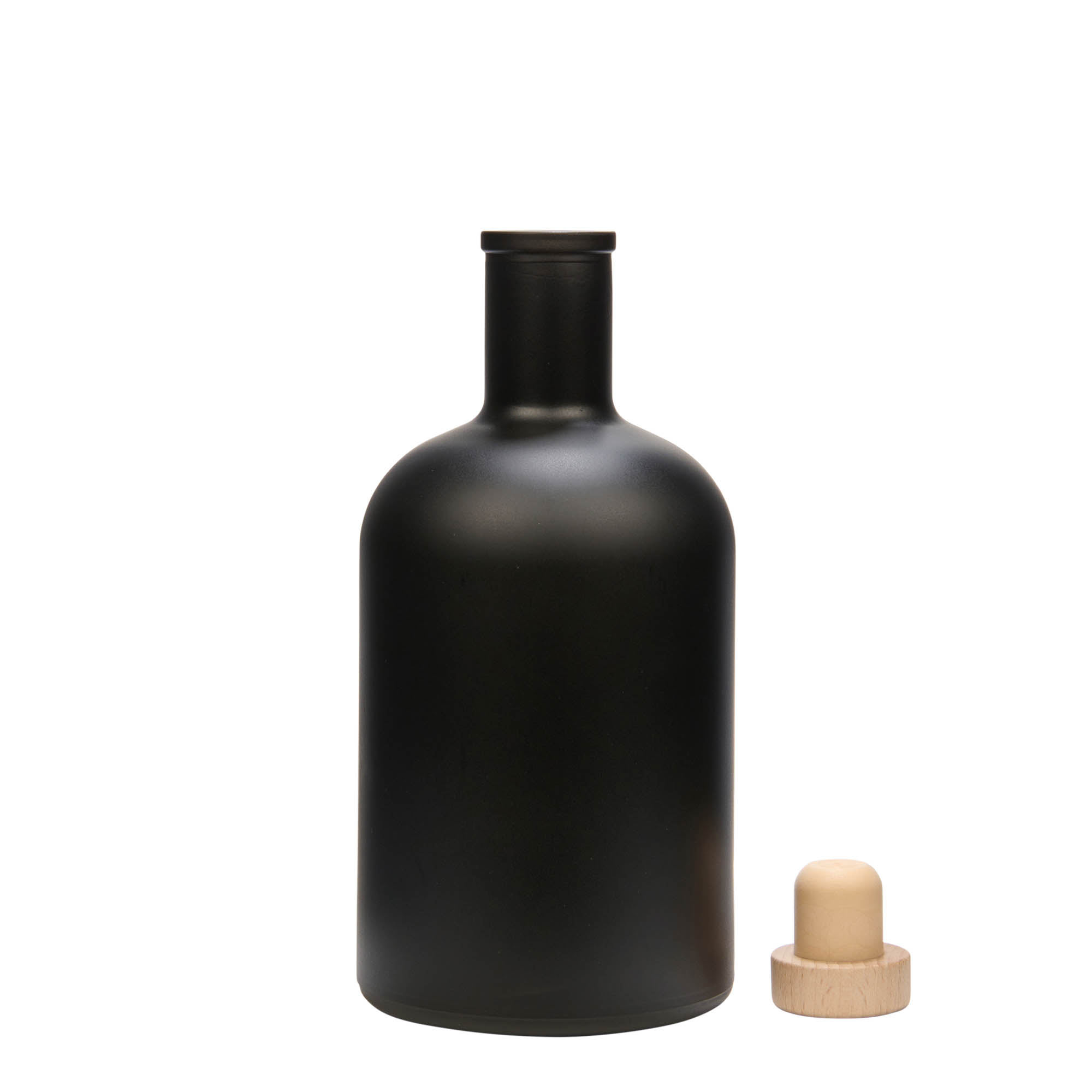 700 ml lasipullo 'Gerardino', musta, suuaukko: korkki