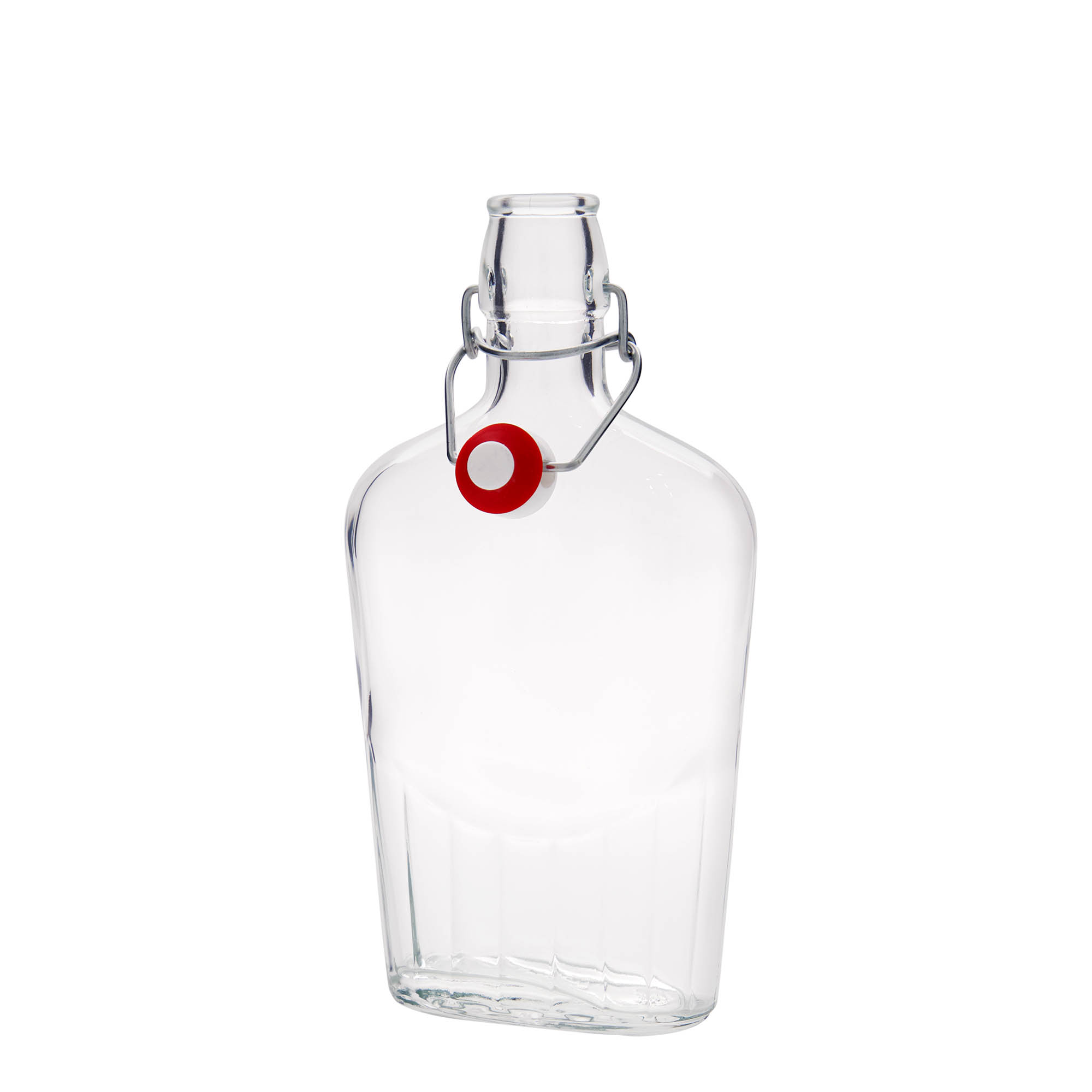 500 ml lasipullo 'Fiaschetta', soikea, suuaukko: lukittava metallikorkki