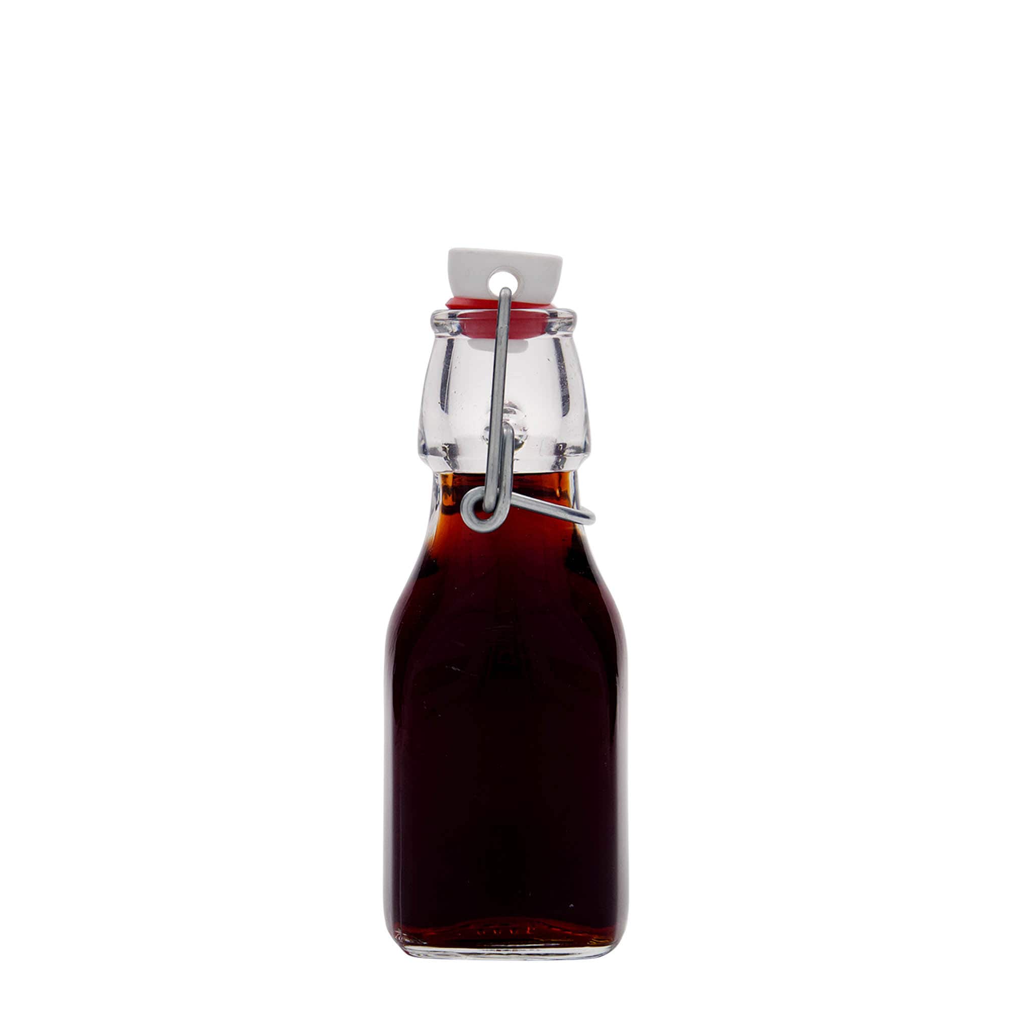 125 ml lasipullo 'Swing', neliö, suuaukko: saranakorkki