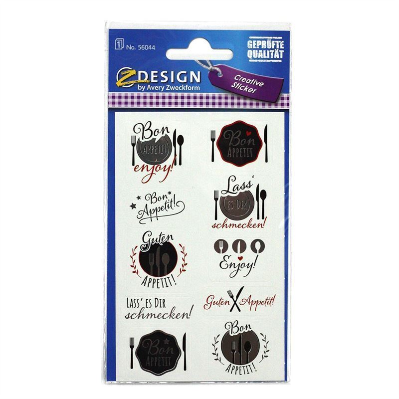 Zweckform-tarra 'Hyvää ruokahalua', paperi, monivärinen