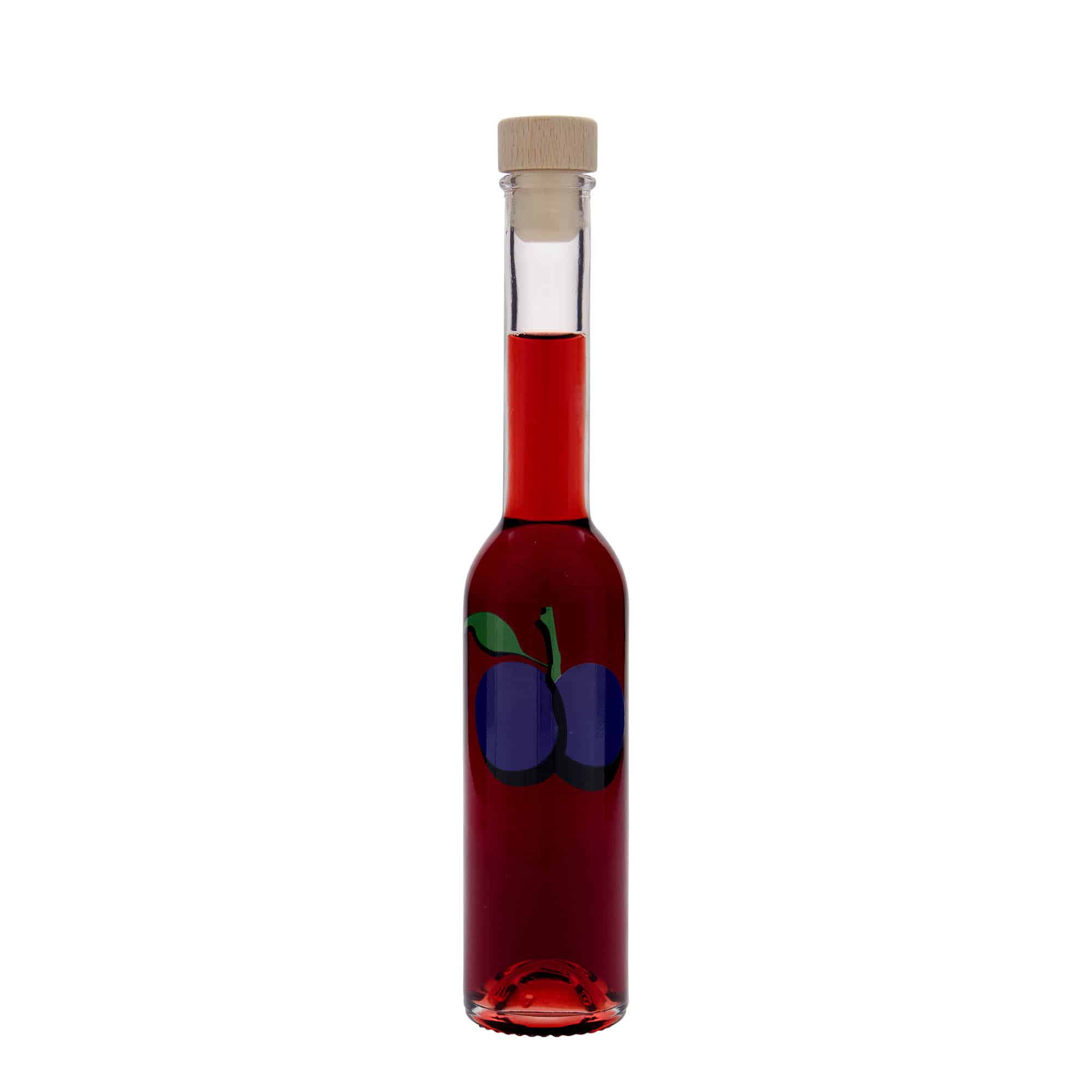 200 ml lasipullo 'Ooppera', kuvio: luumu, suu: korkki
