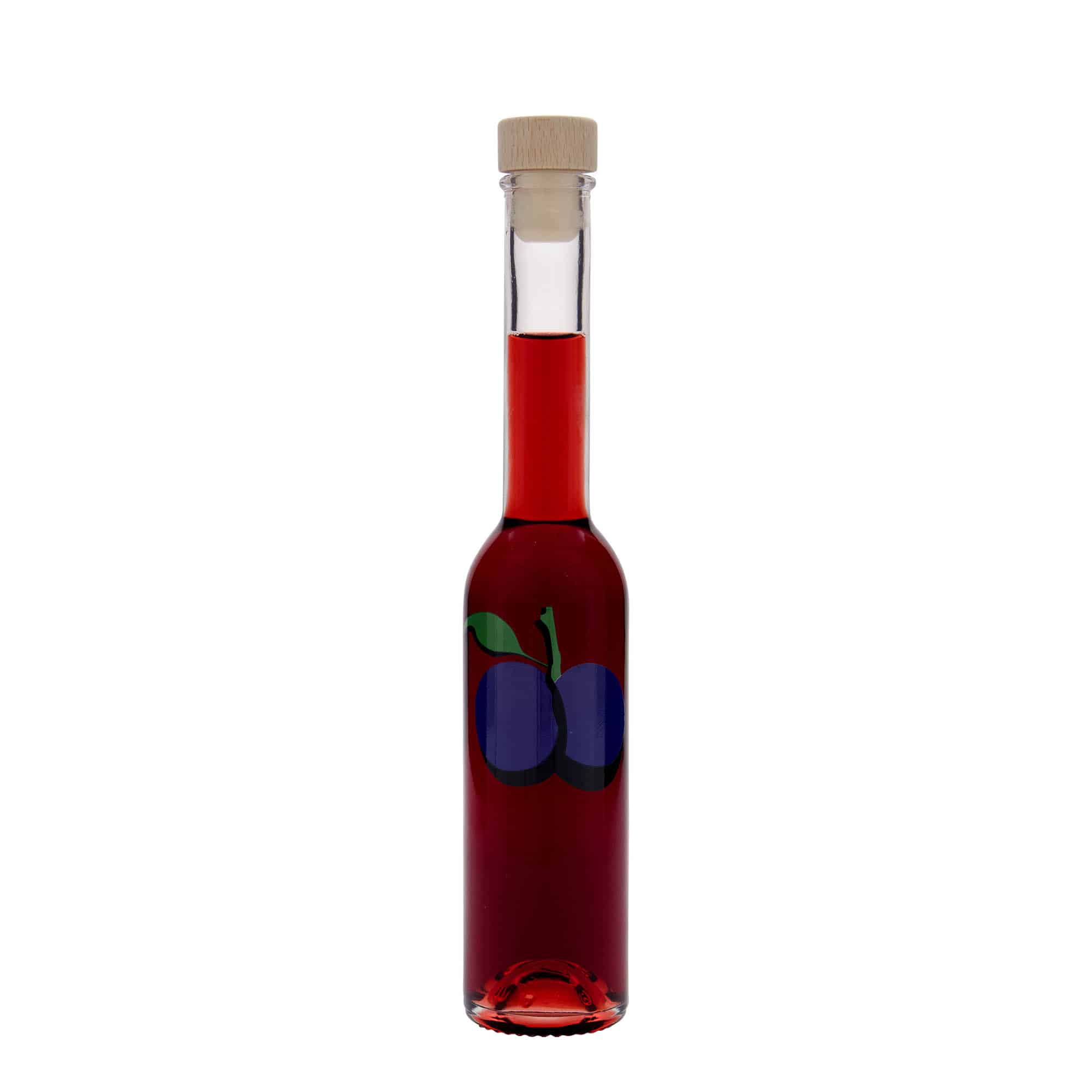 200 ml lasipullo 'Opera', kuvio: luumu, suuaukko: korkki