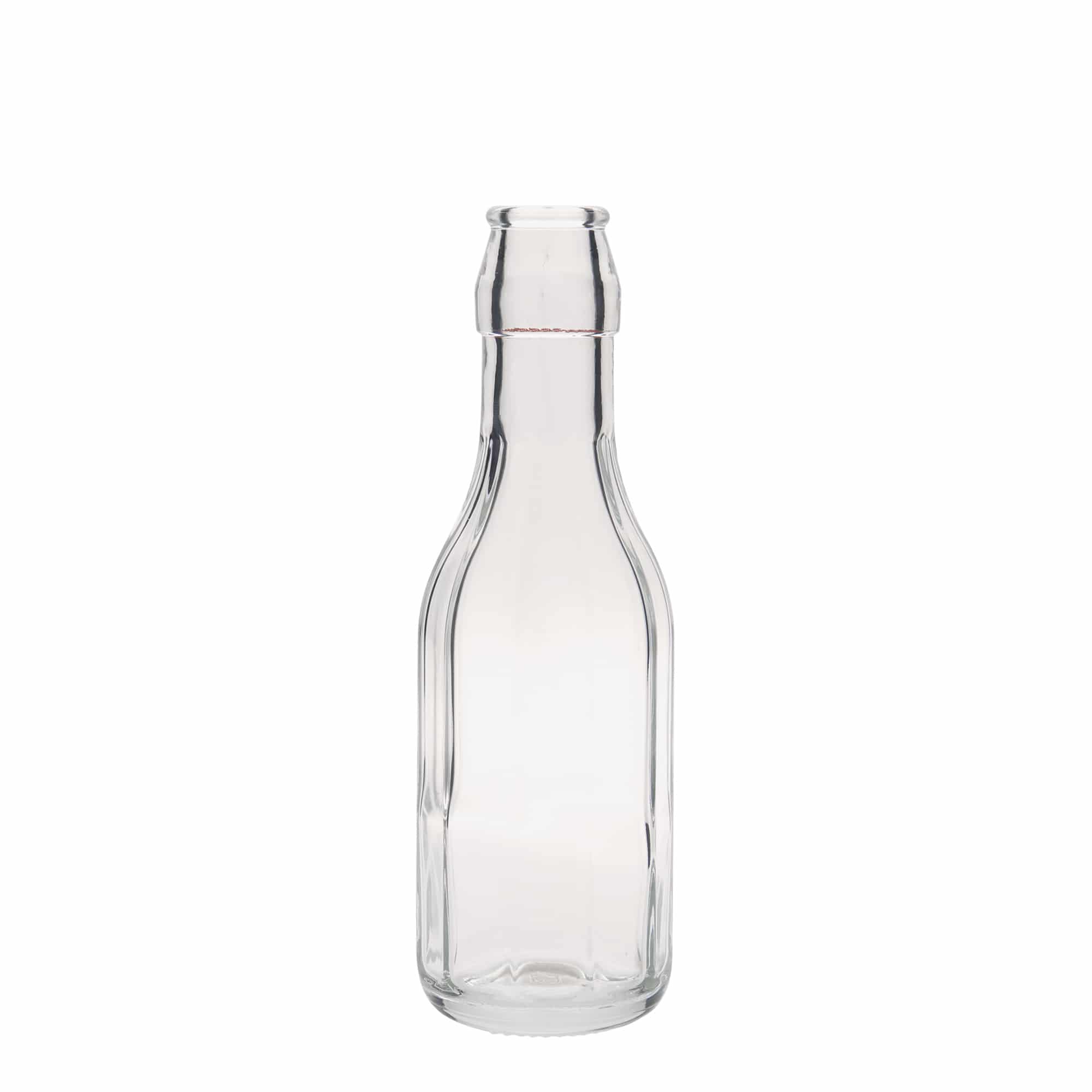 250 ml lasipullo 'Bravo', kymmenkulmainen, suuaukko: lukittava metallikorkki