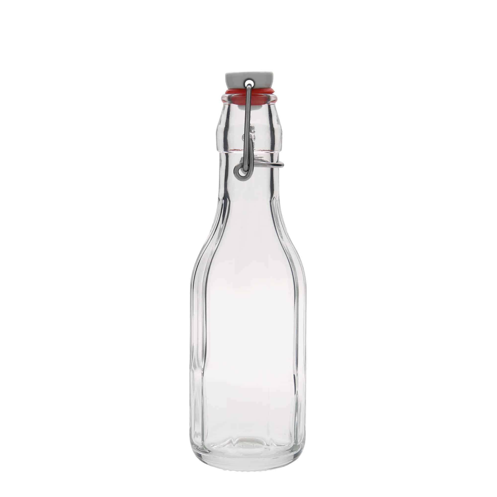 250 ml lasipullo 'Bravo', kymmenkulmainen, suu: patenttikorkki