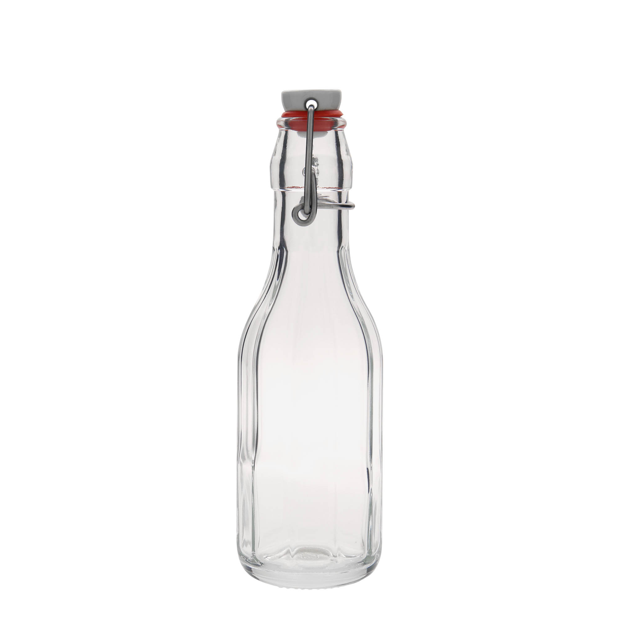 250 ml lasipullo 'Bravo', kymmenkulmainen, suuaukko: lukittava metallikorkki