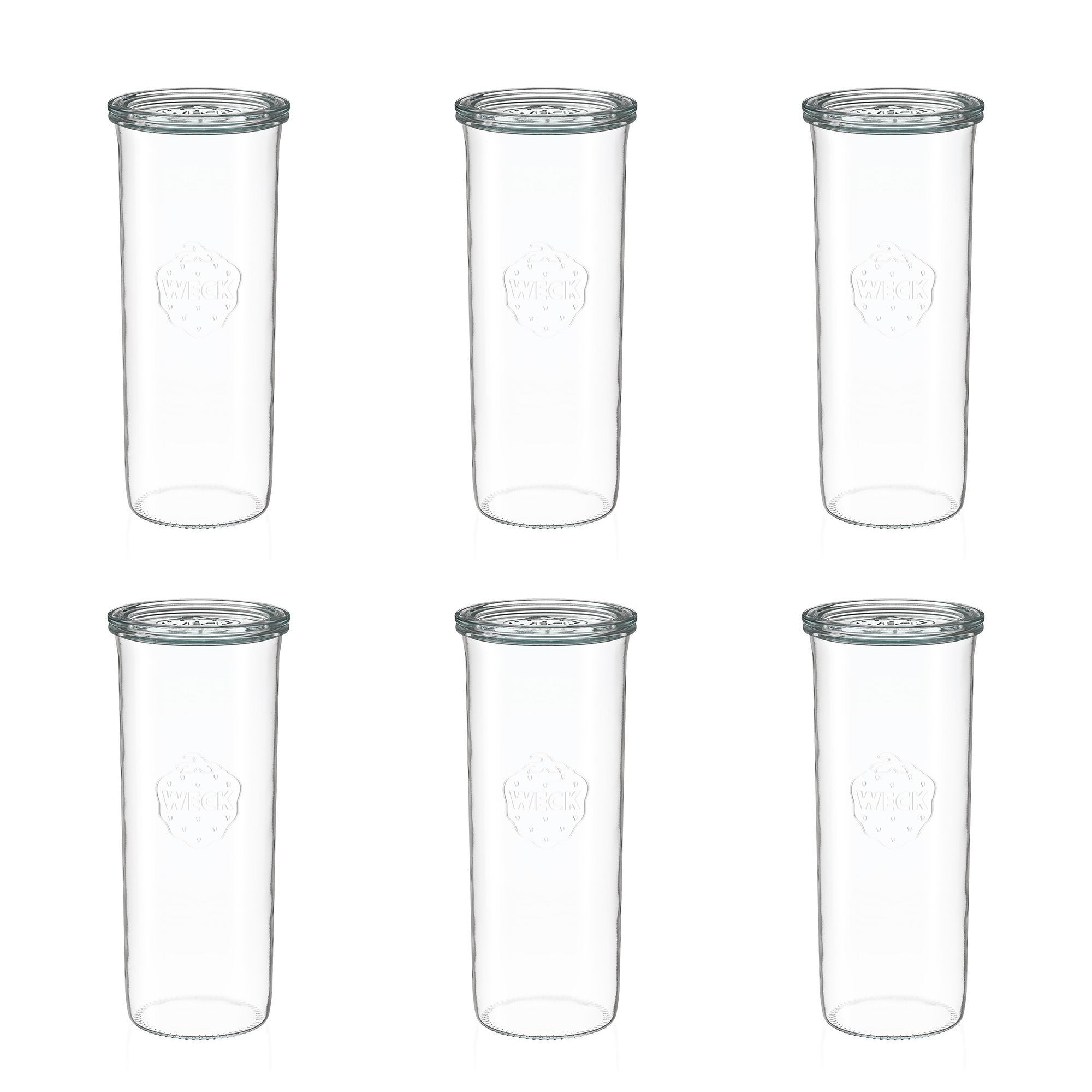 6x 1500 ml WECK-kaatopurkki lasikannella RR 100
