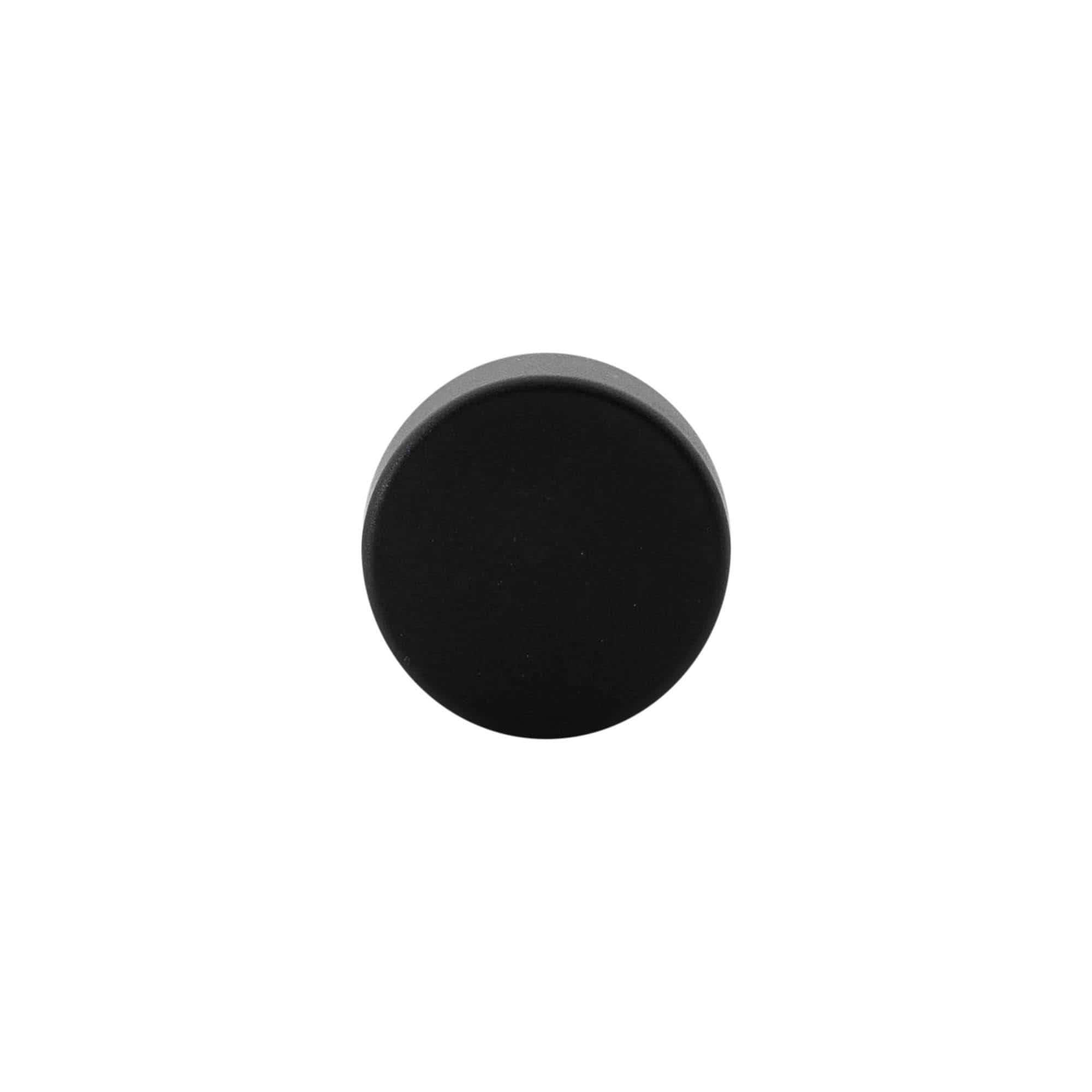 Kahvakorkki 19 mm, muovia, musta, suulle: korkki Kahvakorkki 19 mm, muovia, musta, suulle: korkki