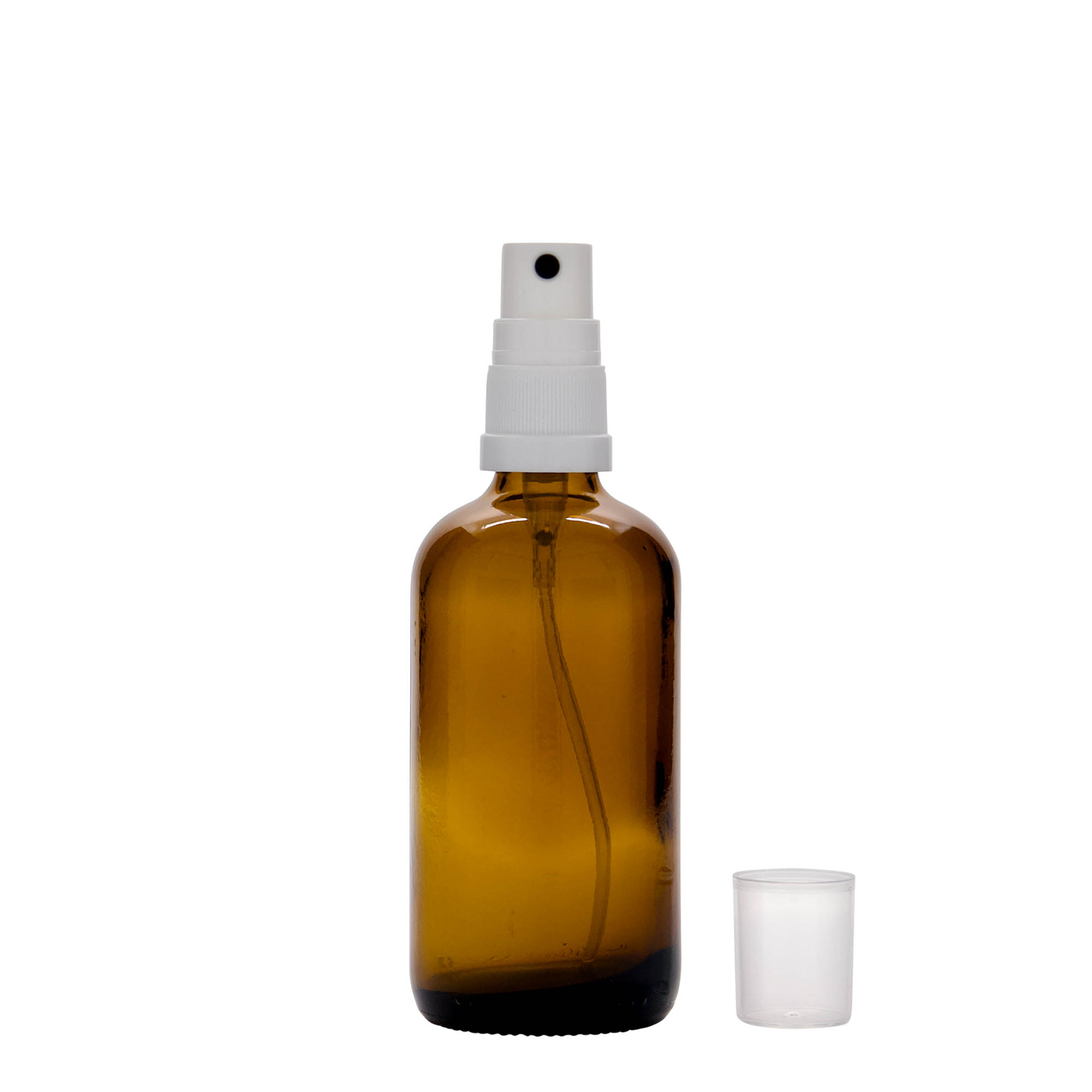 100 ml suihkepullo lääke, lasia, ruskea, suuaukko: DIN 18