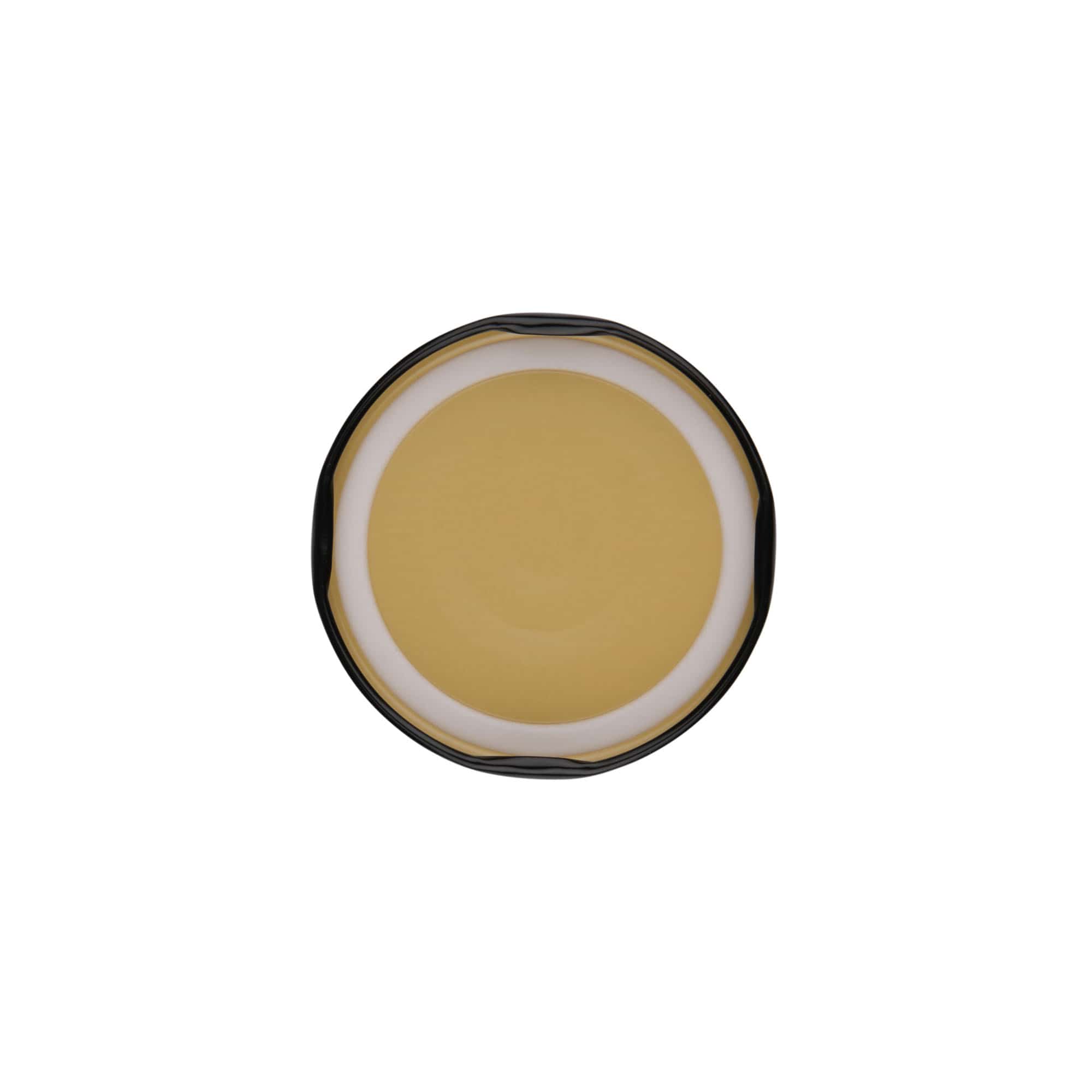 Kierrekorkki, valkoinen pelti, musta, suuaukolle: TO 63