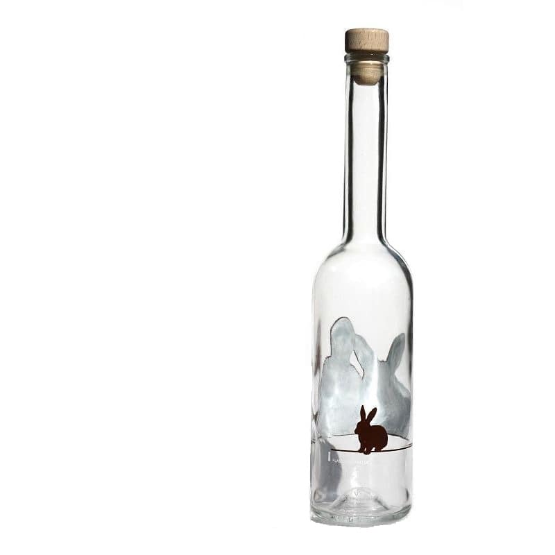 500 ml lasipullo ”Opera”, kuvio: kani, suuaukko: korkki