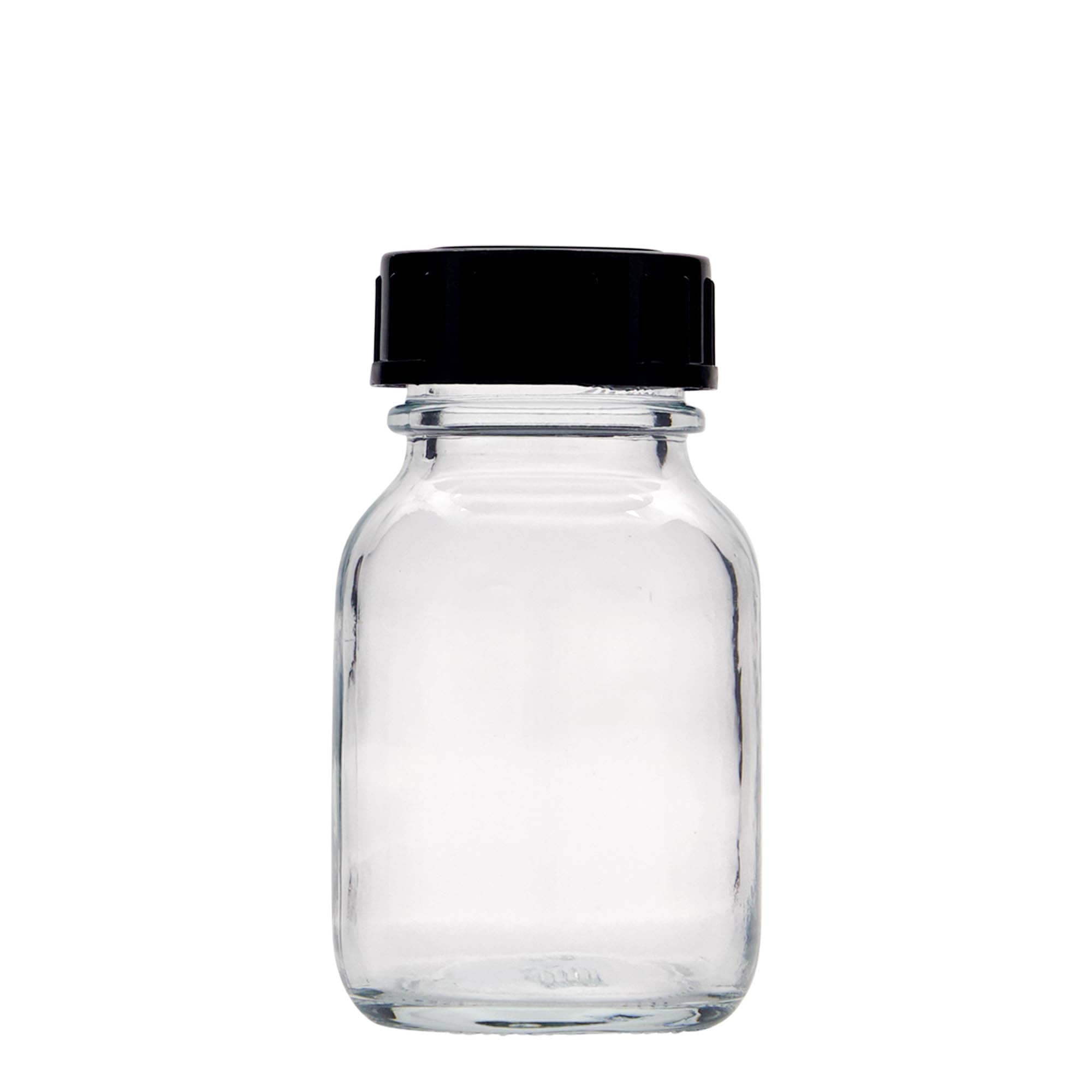 50 ml leveäkaulainen pullo, suuaukko: DIN 32