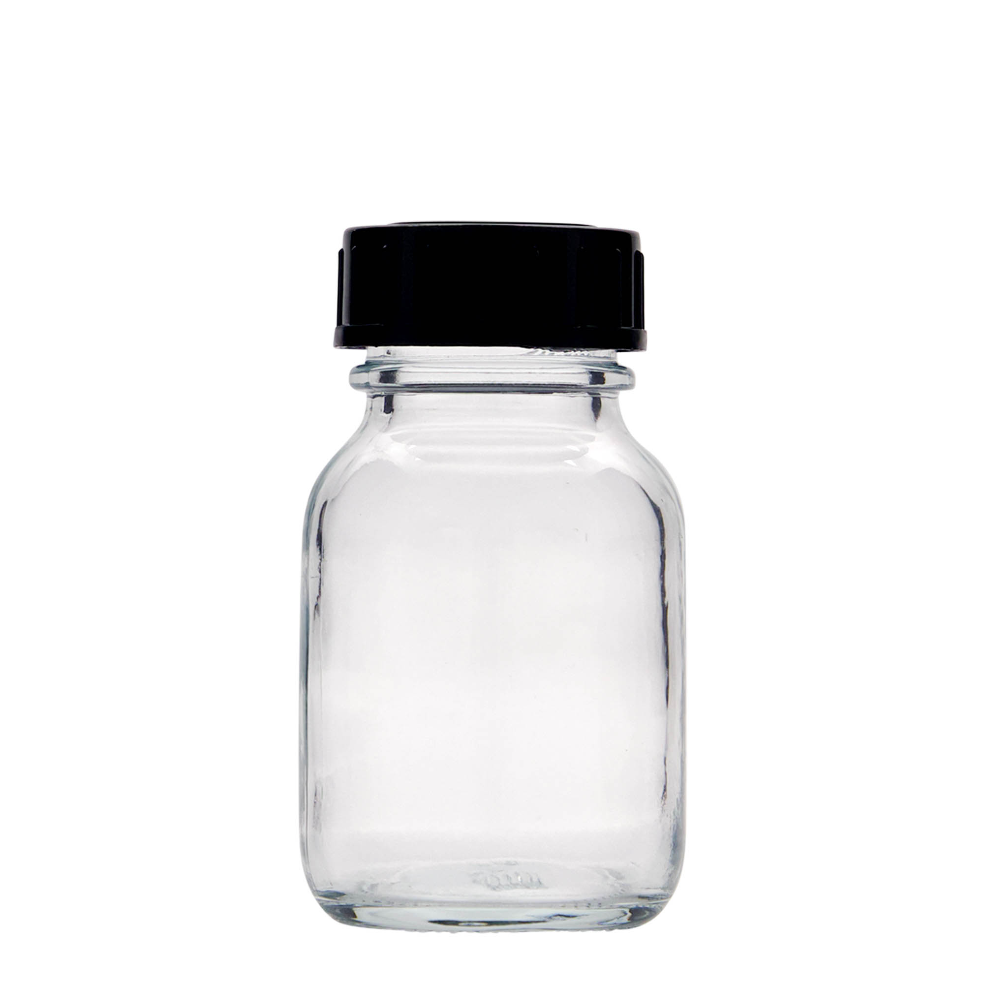 50 ml leveäkaulainen pullo, suuaukko: DIN 32 50 ml leveäkaulainen pullo, suuaukko: DIN 32