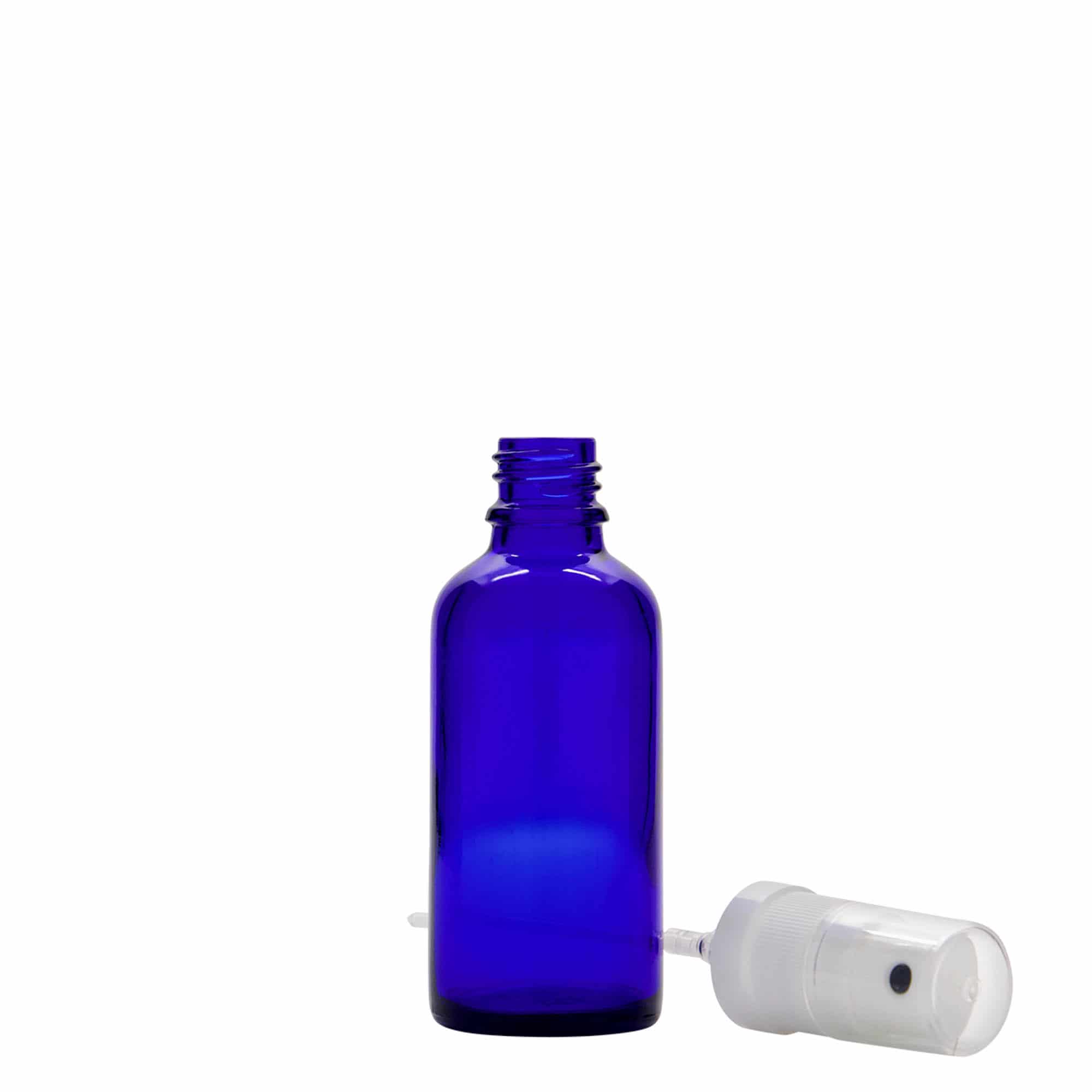 50 ml spray-pullo lääke, lasi, laivastonsininen, suu: DIN 18