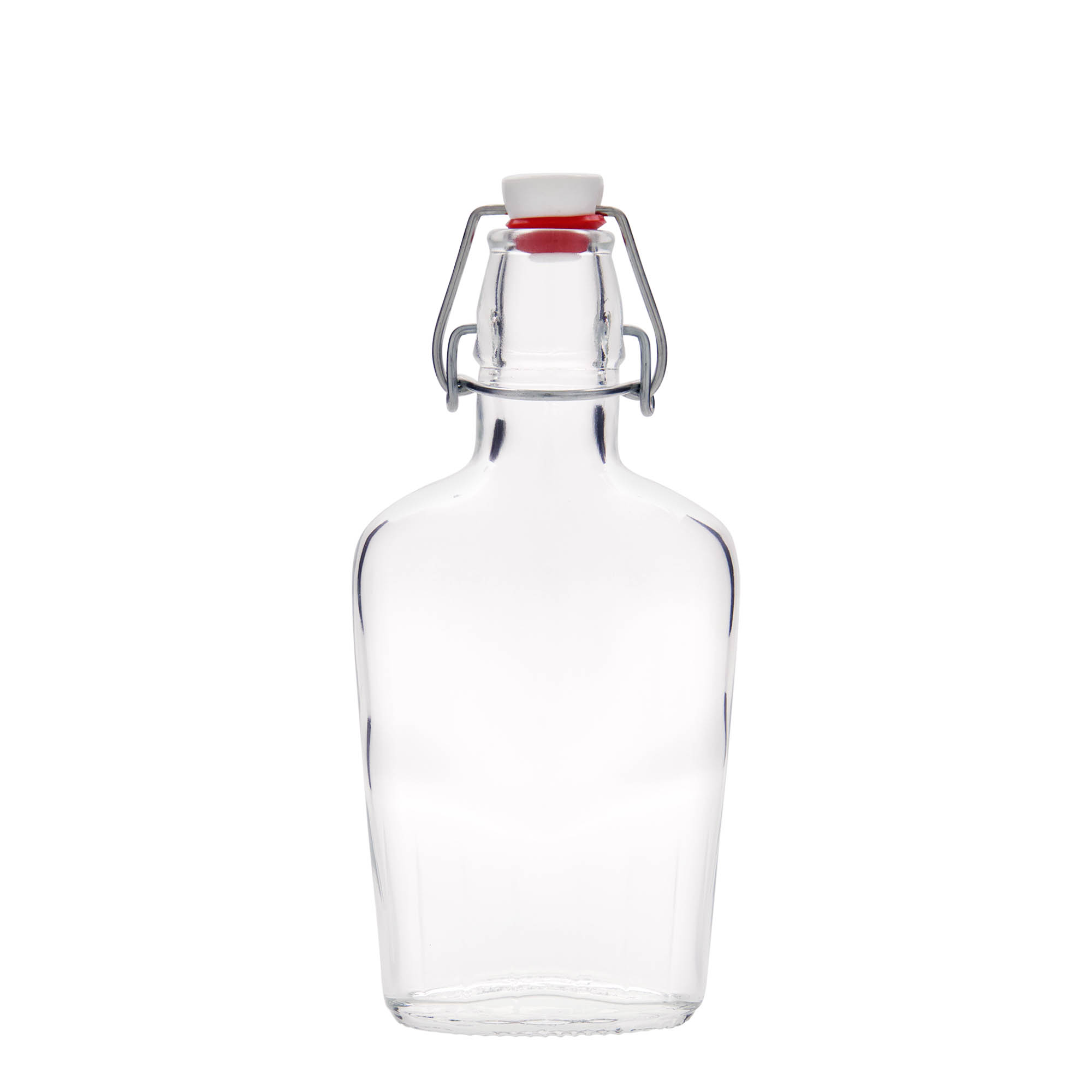 250 ml lasipullo 'Fiaschetta', soikea, suu: patenttikorkki 250 ml lasipullo 'Fiaschetta', soikea, suu: patenttikorkki