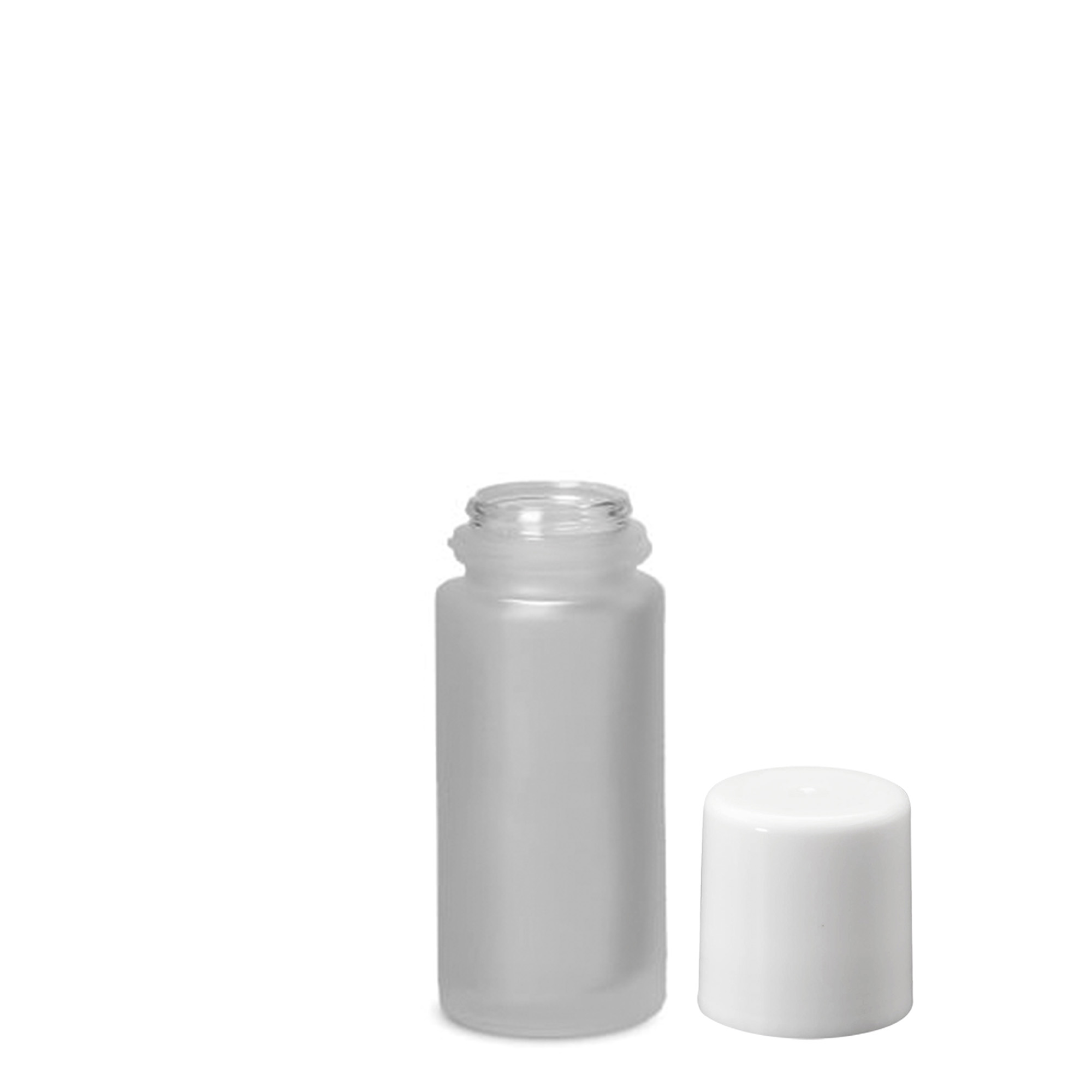50 ml roll-on-pullo, lasi, ruskea, suu: kierrekorkki