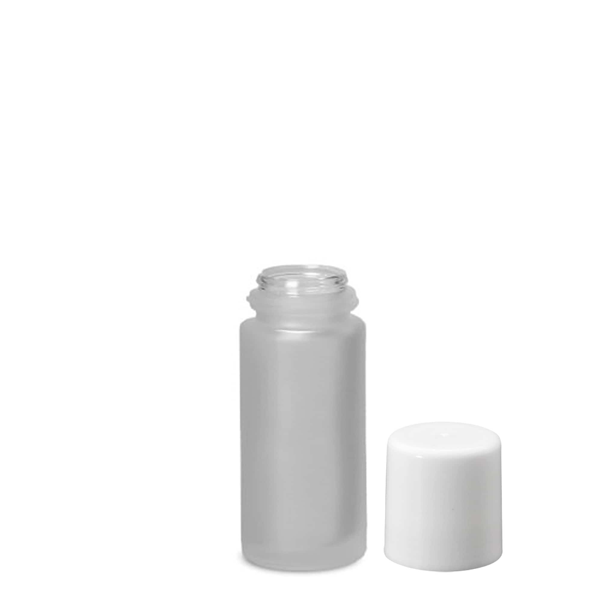50 ml roll-on-pullo, lasia, huurrettu, suuaukko: ruuvikorkki 50 ml roll-on-pullo, lasia, huurrettu, suuaukko: ruuvikorkki