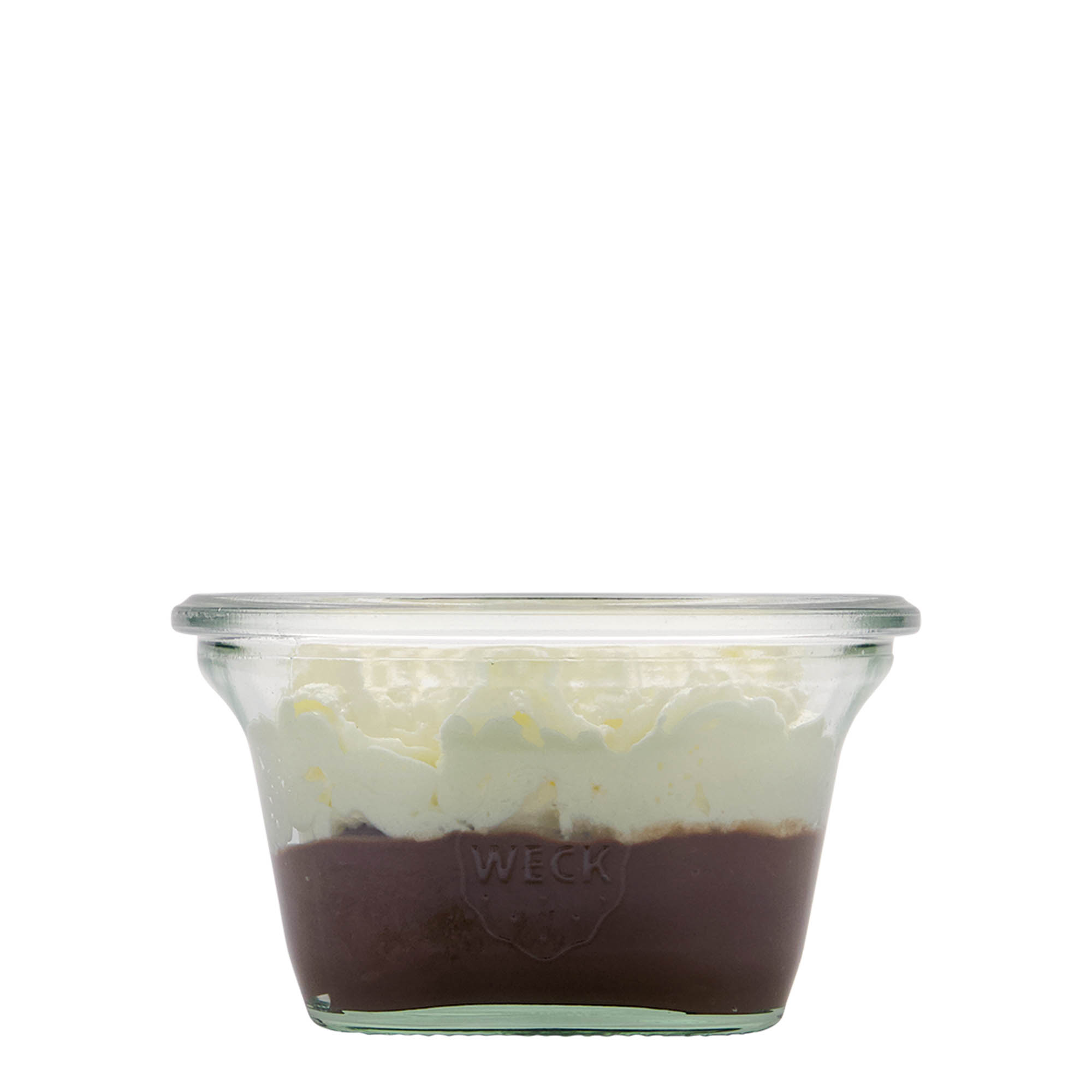290 ml WECK-Quadro-lasia, neliömäinen, suuaukko: pyöreä reuna