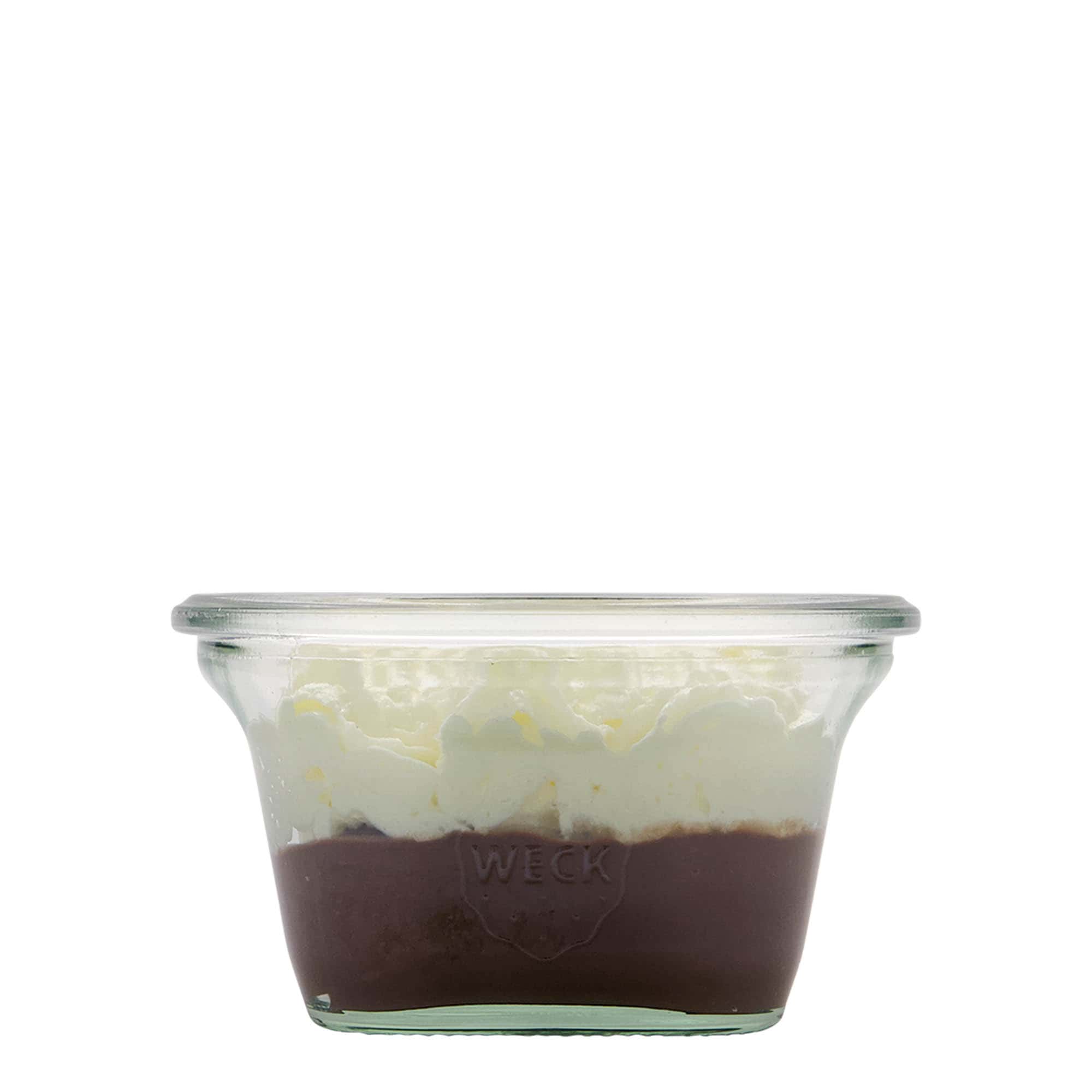 290 ml WECK-Quadro-lasia, neliömäinen, suuaukko: pyöreä reuna 290 ml WECK-Quadro-lasia, neliömäinen, suuaukko: pyöreä reuna