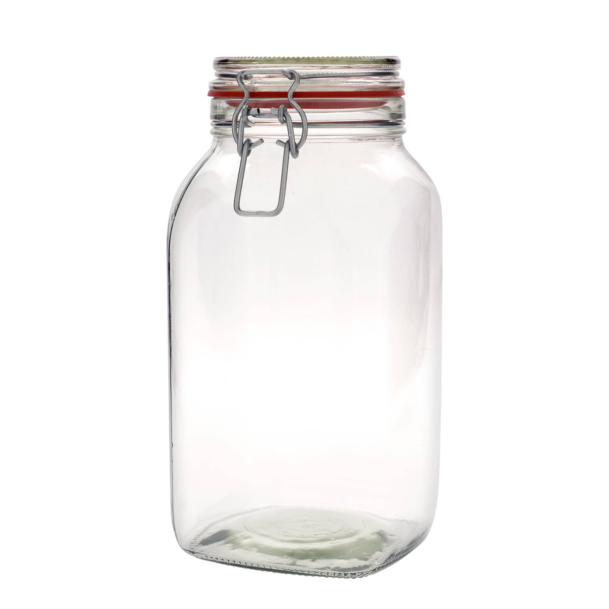 2,590 ml lankakahvallinen lasipurkki #, neliö, suuaukko: lankakahvalukko