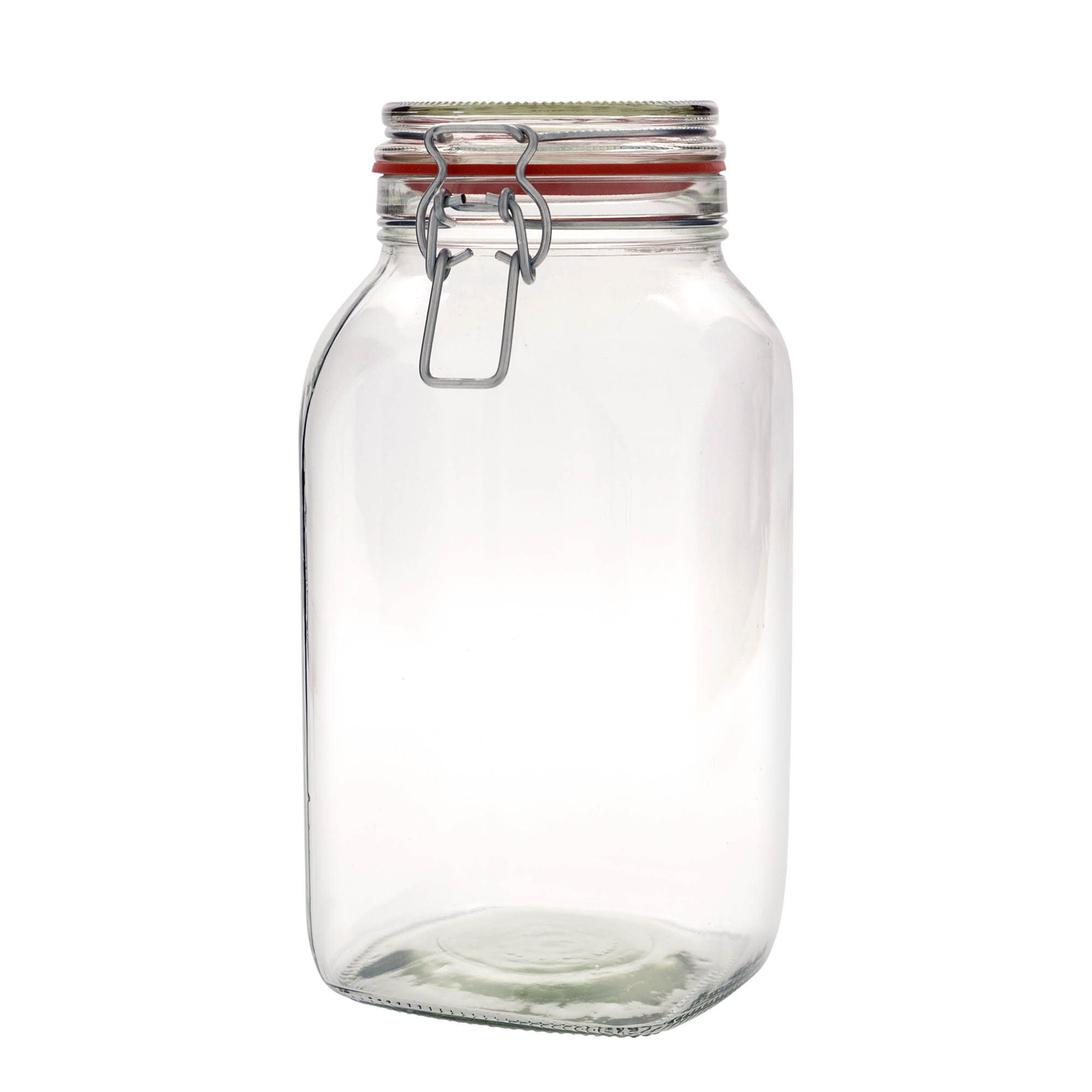 2,590 ml lankakahvallinen lasipurkki, neliö, suuaukko: lankakahvalukko