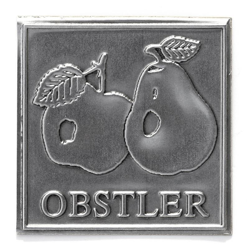 Tinataulu 'Obstler', neliö, metalli, hopea