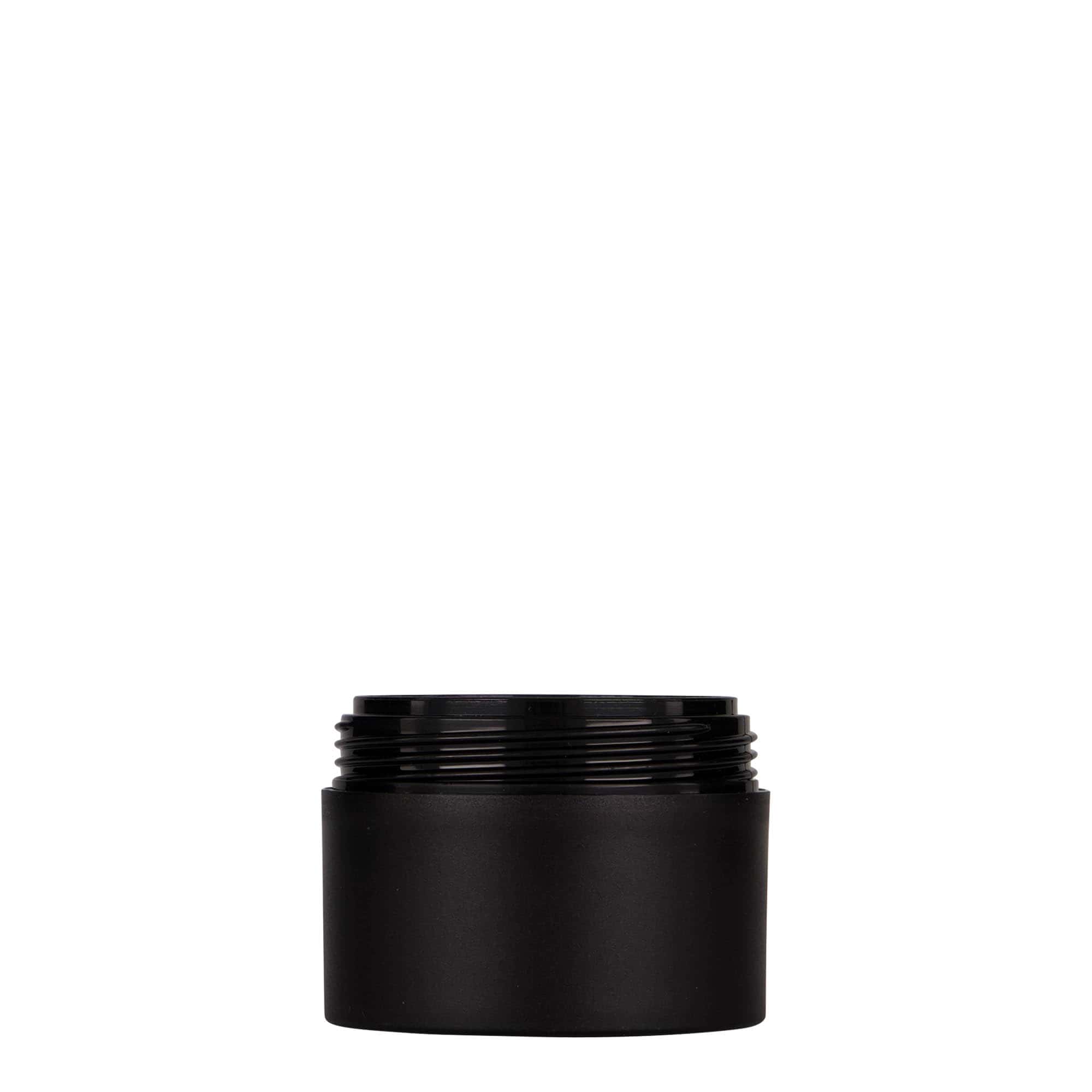 50 ml muovipurkki 'Antonella', PP, musta, suuaukko: ruuvikorkki