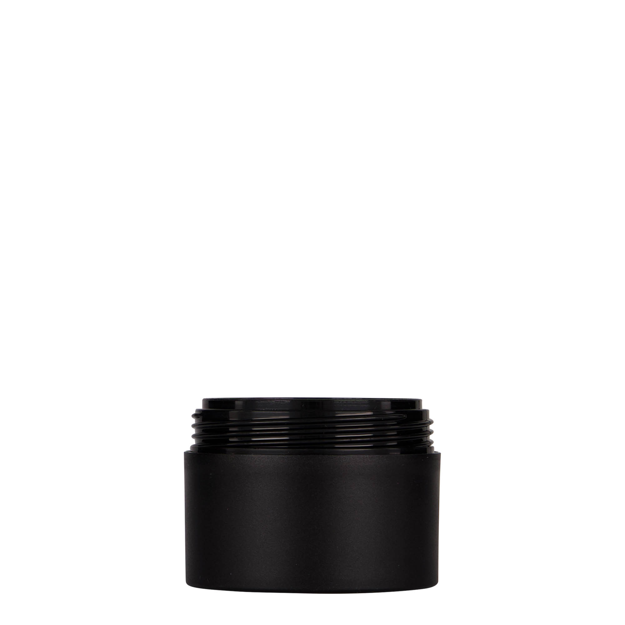 50 ml muovipurkki ”Antonella”, PP, musta, suuaukko: ruuvikorkki