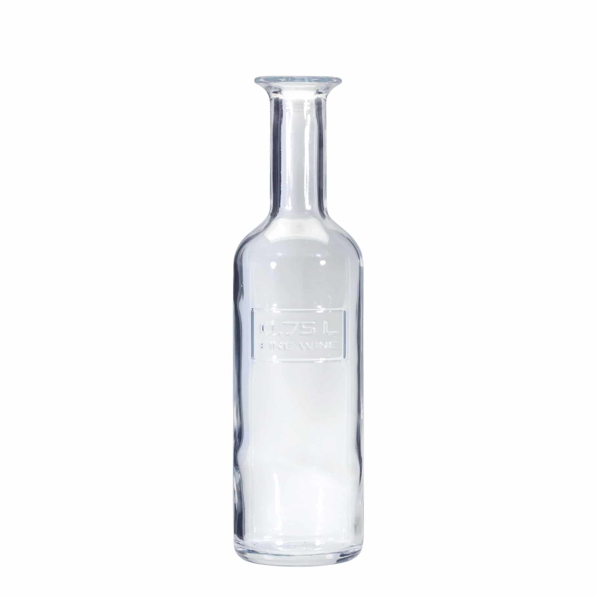 750 ml lasipullo 'Optima Fine Wine', suuaukko: korkki