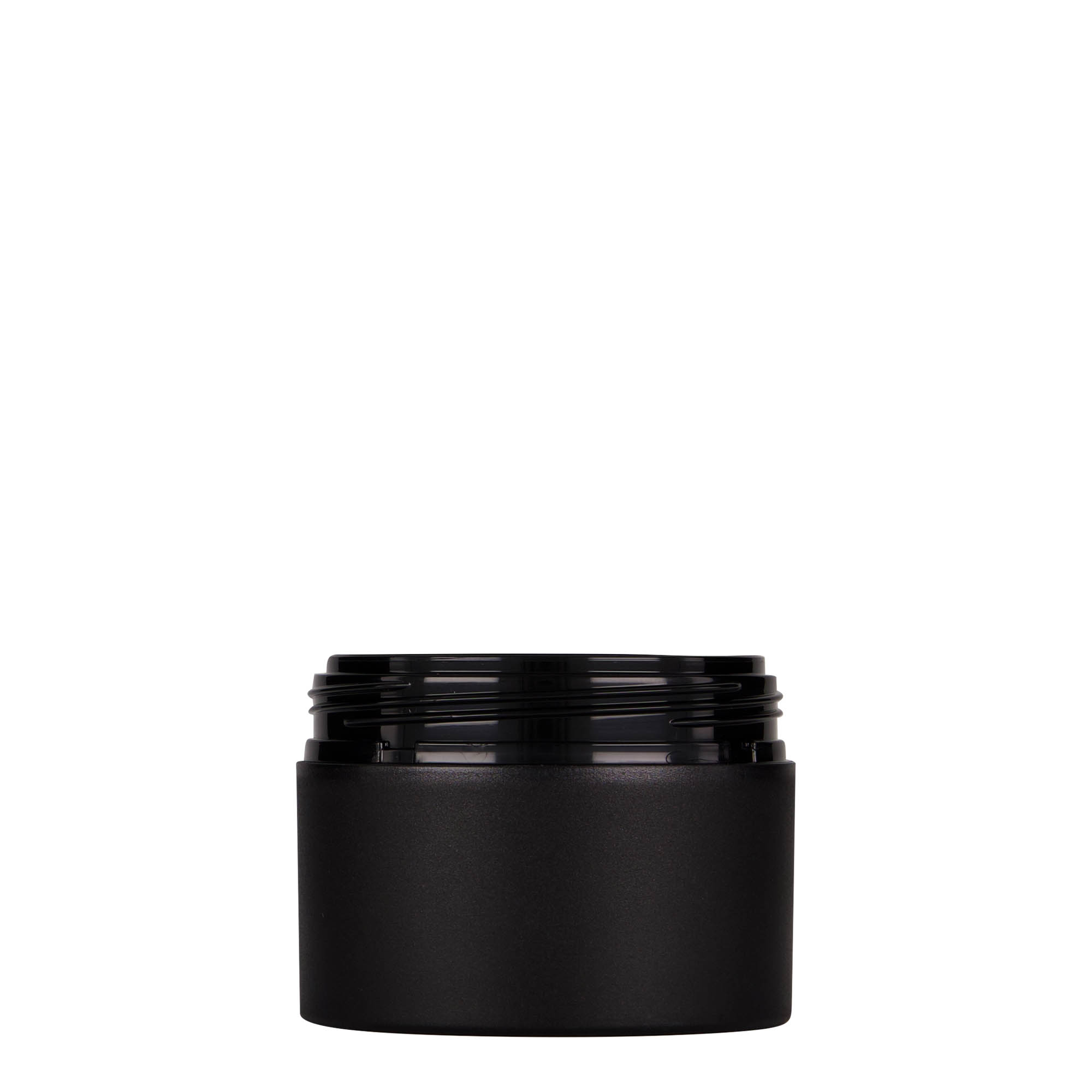 100 ml muovipurkki 'Antonella', PP, musta, suuaukko: ruuvikorkki