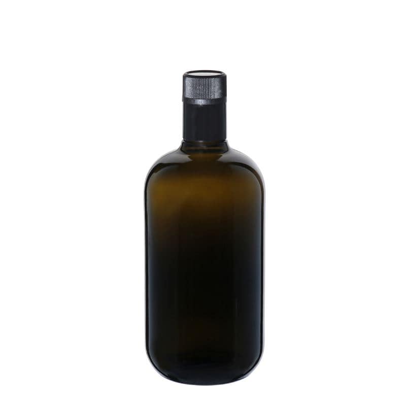 750 ml etikka-/öljypullo 'Biolio', lasi, antiikinvihreä, suu: DOP