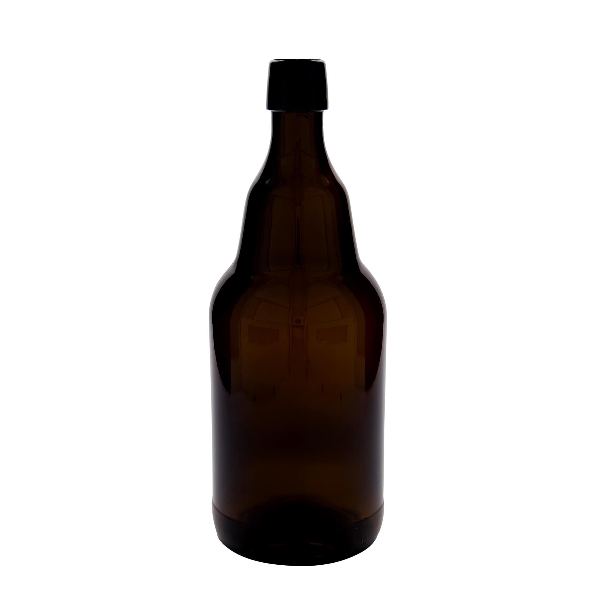 2 000 ml olutpullo, lasia, ruskea, suuaukko: lukitusklipsi
