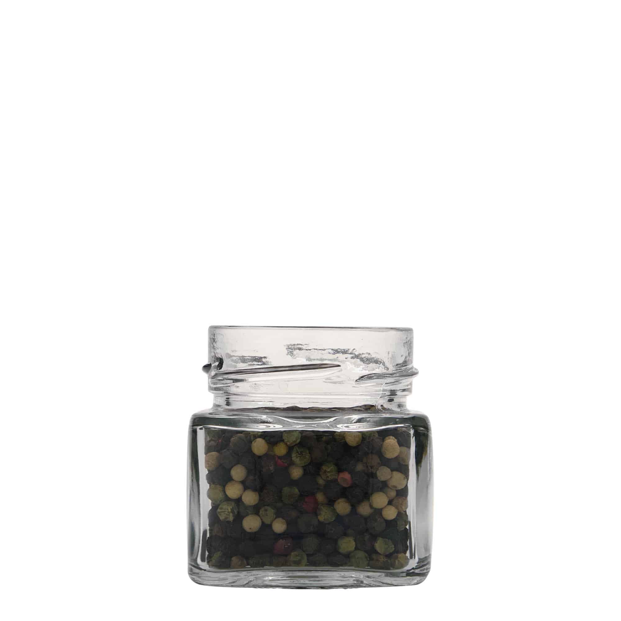 106 ml neliönmuotoinen lasi 'Ikarus', suuaukko: Deep-Twist-Off (DTO 58)