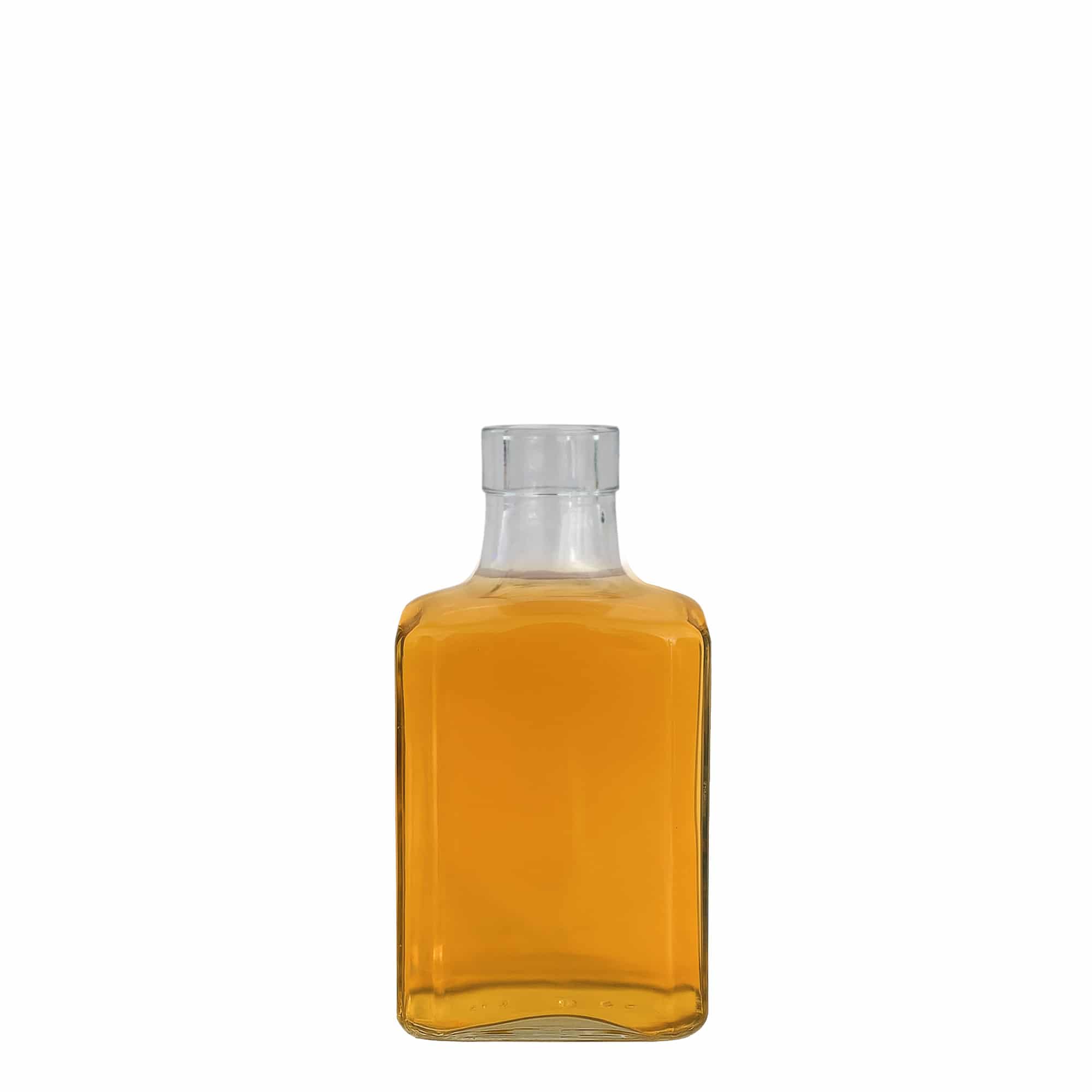 250 ml lasipullo 'Decanter Quadro Oberband', nelikulmainen, suuaukko: korkki