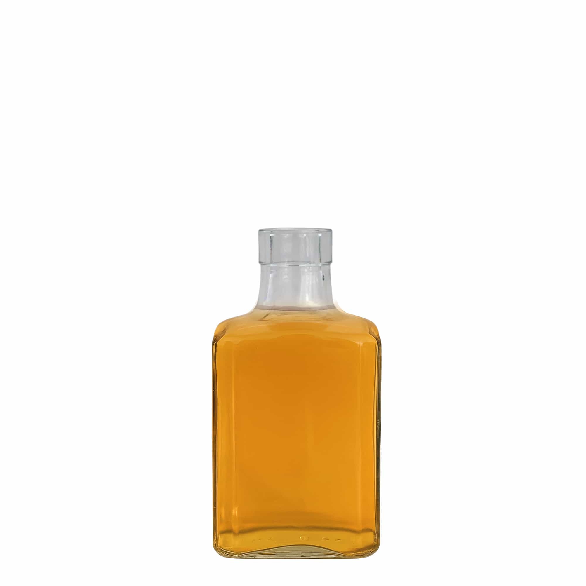 250 ml lasipullo 'Decanter Quadro Oberband', nelikulmainen, suuaukko: korkki
