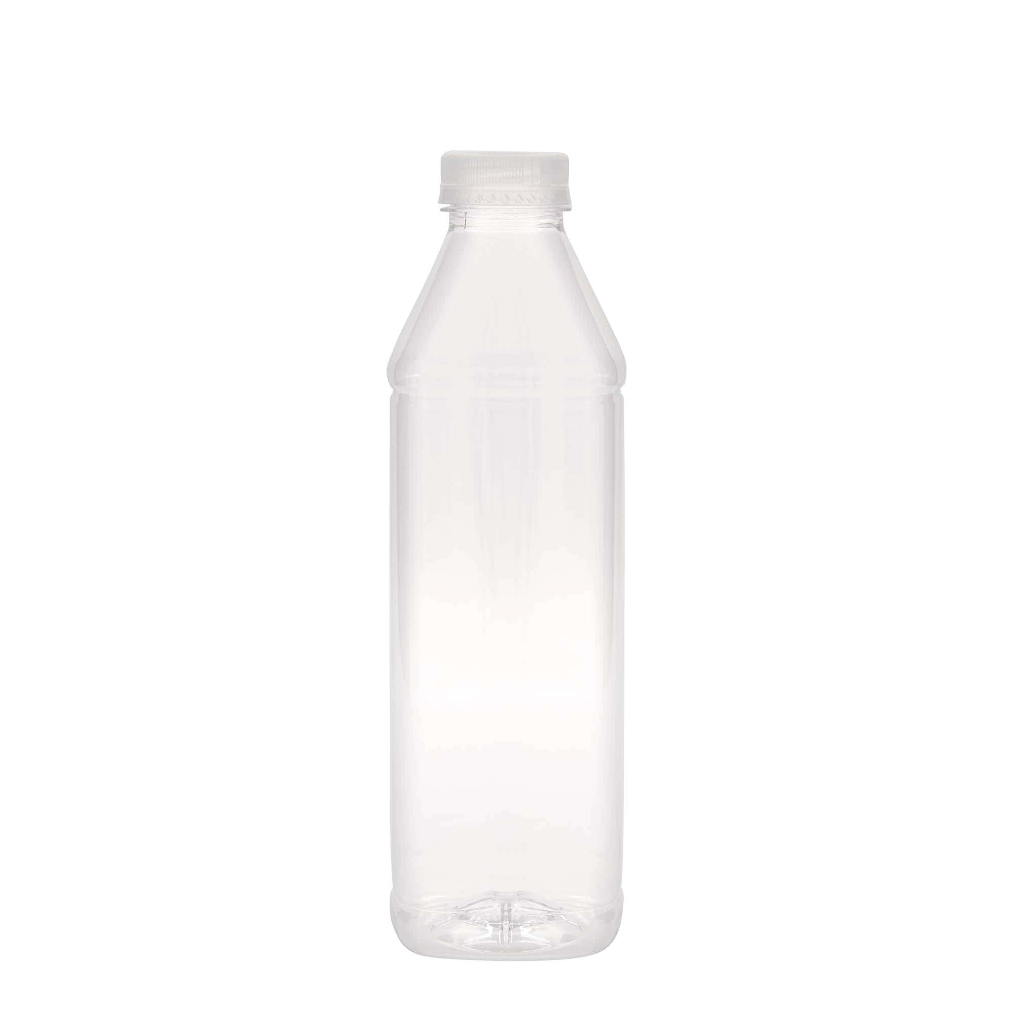 1 000 ml PET-pullo 'Milk and Juice Carré', neliömäinen, muovia, suuaukko: 38 mm