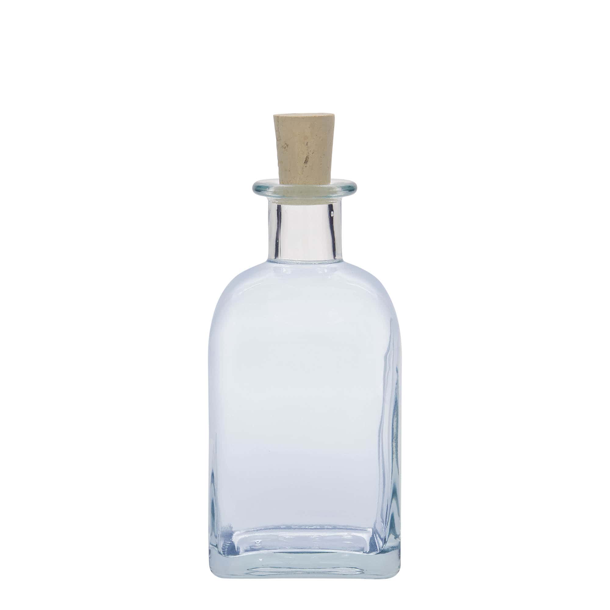 350 ml apteekkarin lasipullo Carré, neliö, suu: korkki