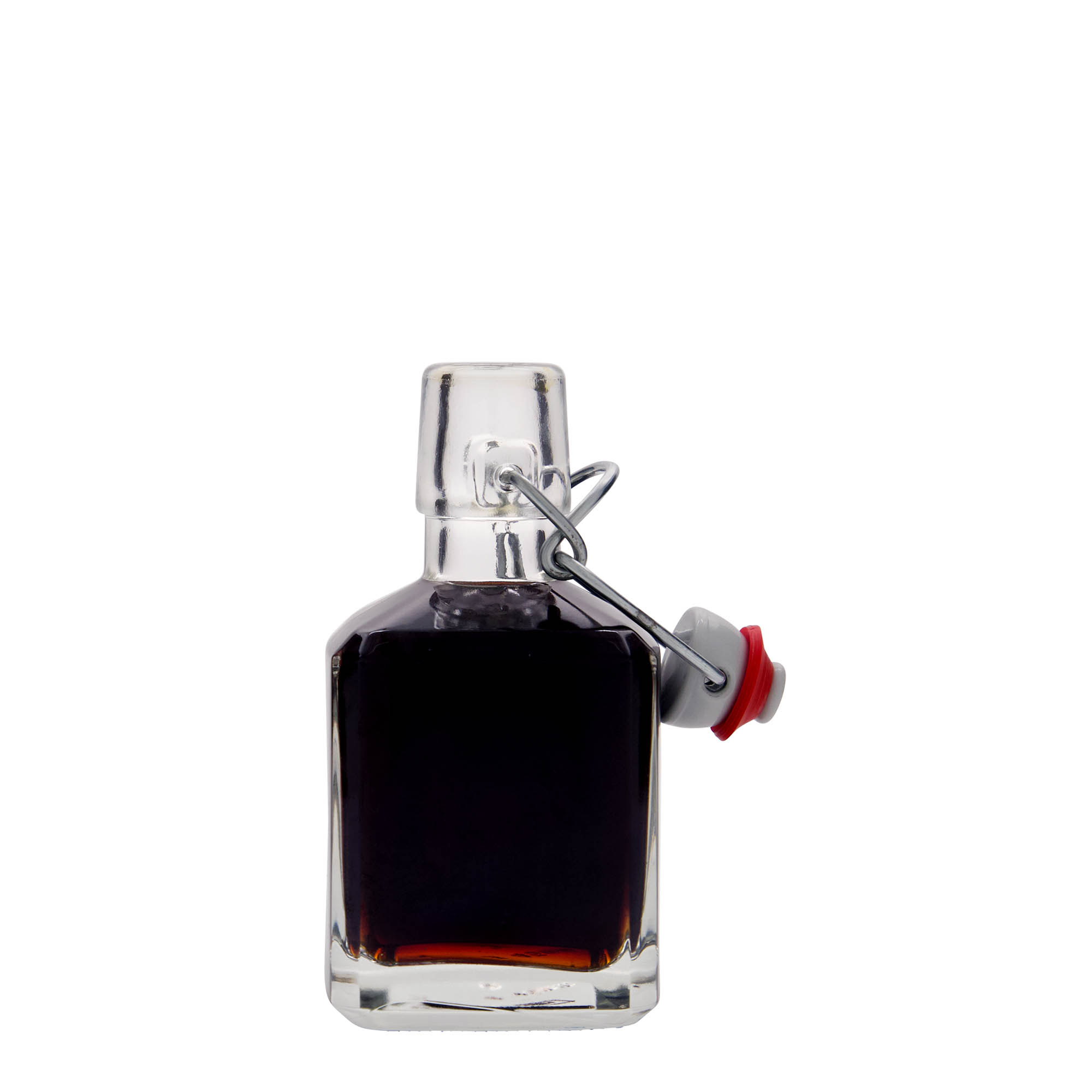 200 ml lasipullo 'Kubica', neliömäinen, suuaukko: peltisuljin 200 ml lasipullo 'Kubica', neliömäinen, suuaukko: peltisuljin