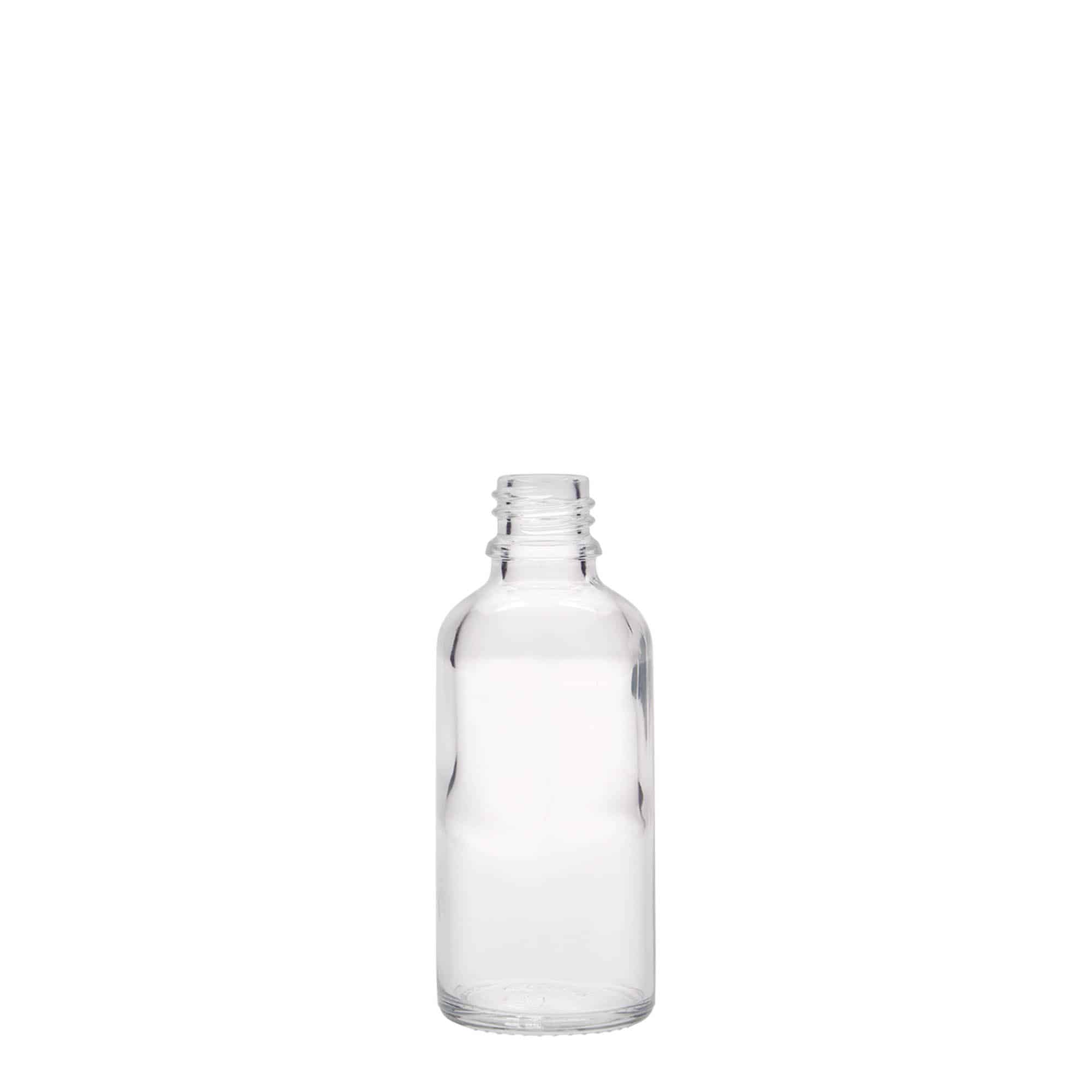 50 ml lääkepullo, lasi, suu: DIN 18
