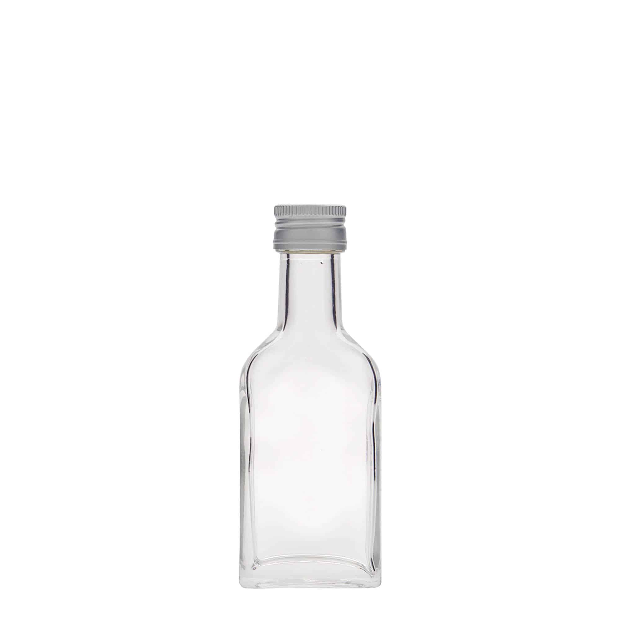 40 ml taskumatti pitkäkaul., nelikulm., lasi, suu: PP 22