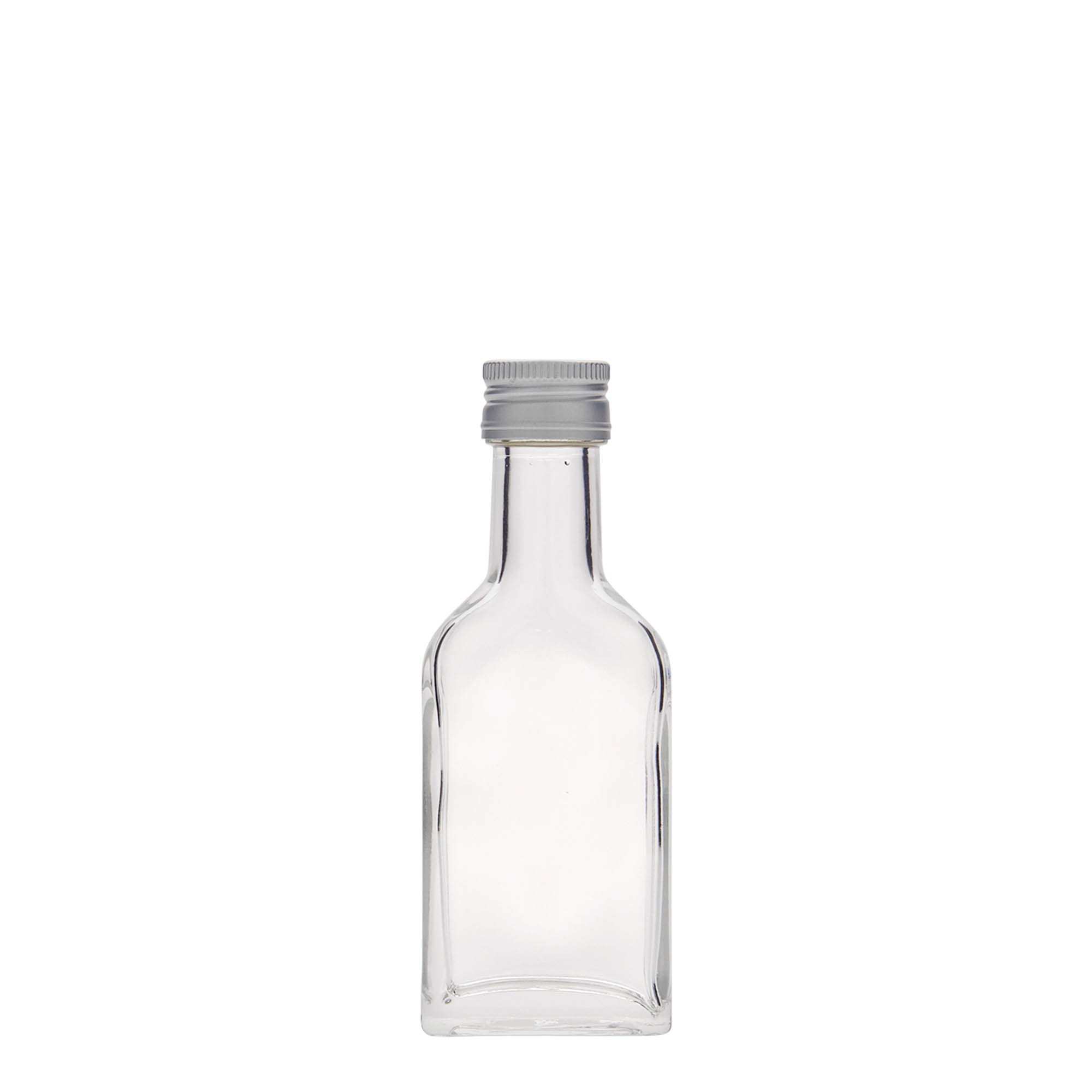 40 ml taskupullo pitkäkaulainen, suorakulmainen, lasia, suuaukko: PP 22 40 ml taskupullo pitkäkaulainen, suorakulmainen, lasia, suuaukko: PP 22