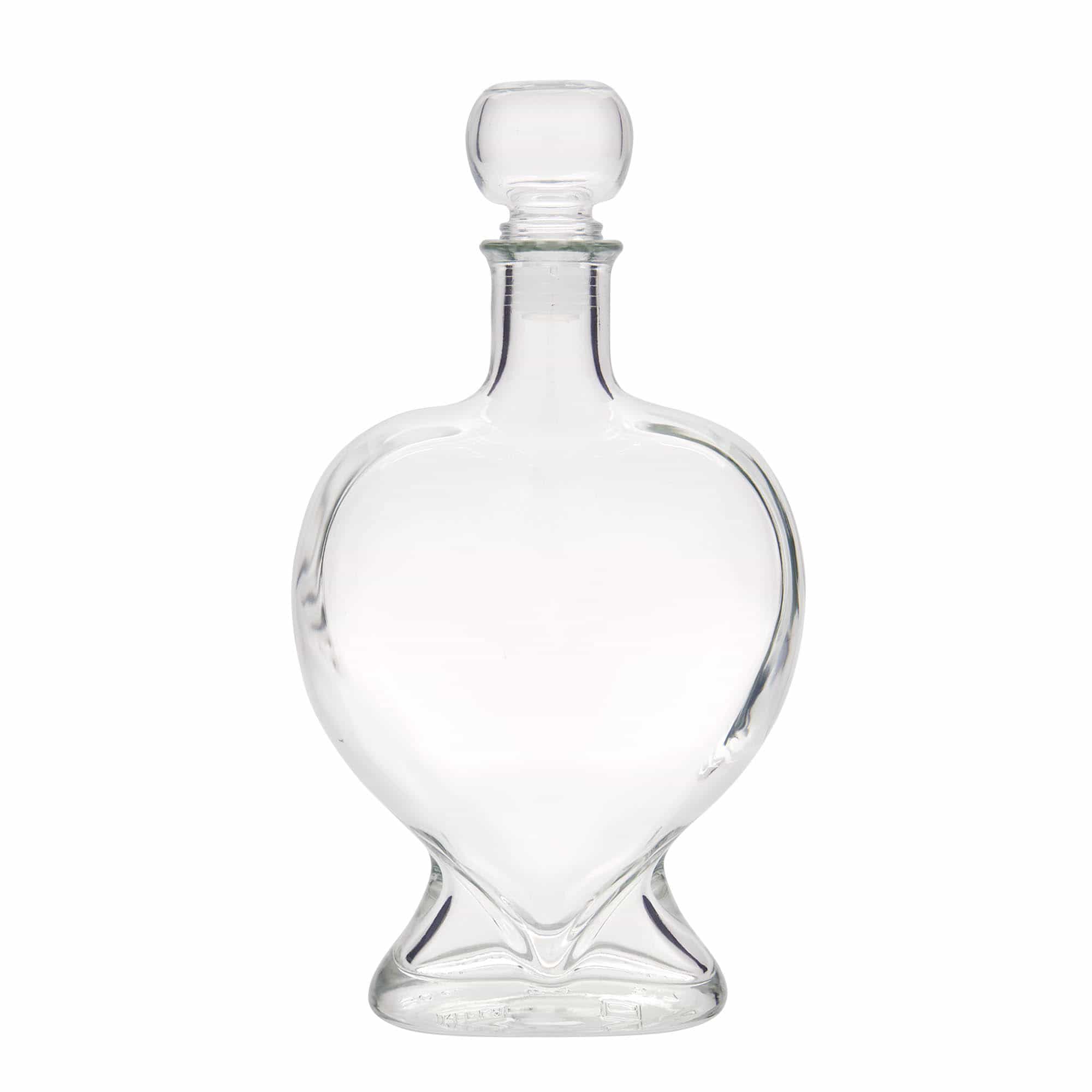 500 ml lasipullo 'Sydän', suu: korkki