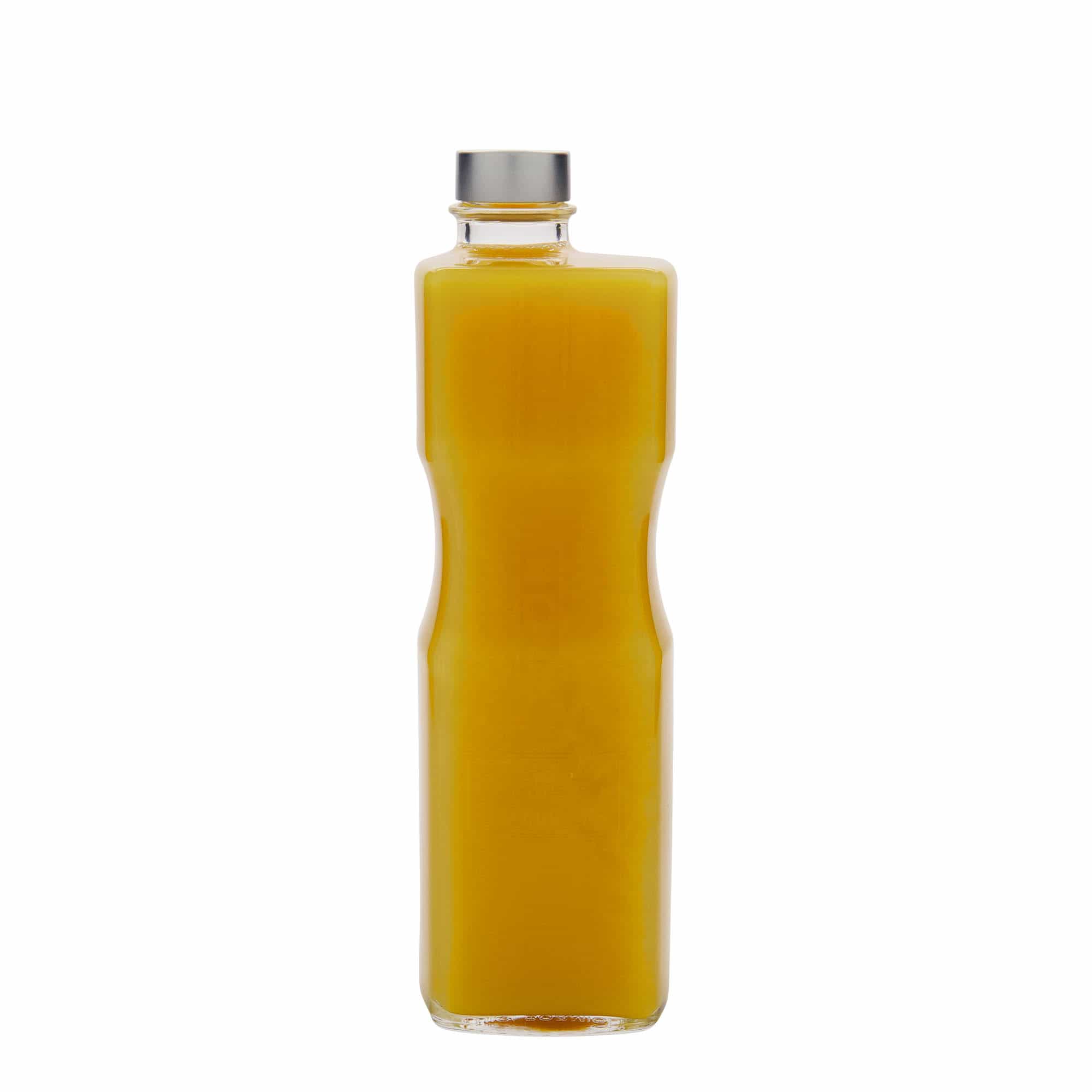1000 ml lasipullo 'Optima Juice', nelikulm., suu: Kierrekorkki