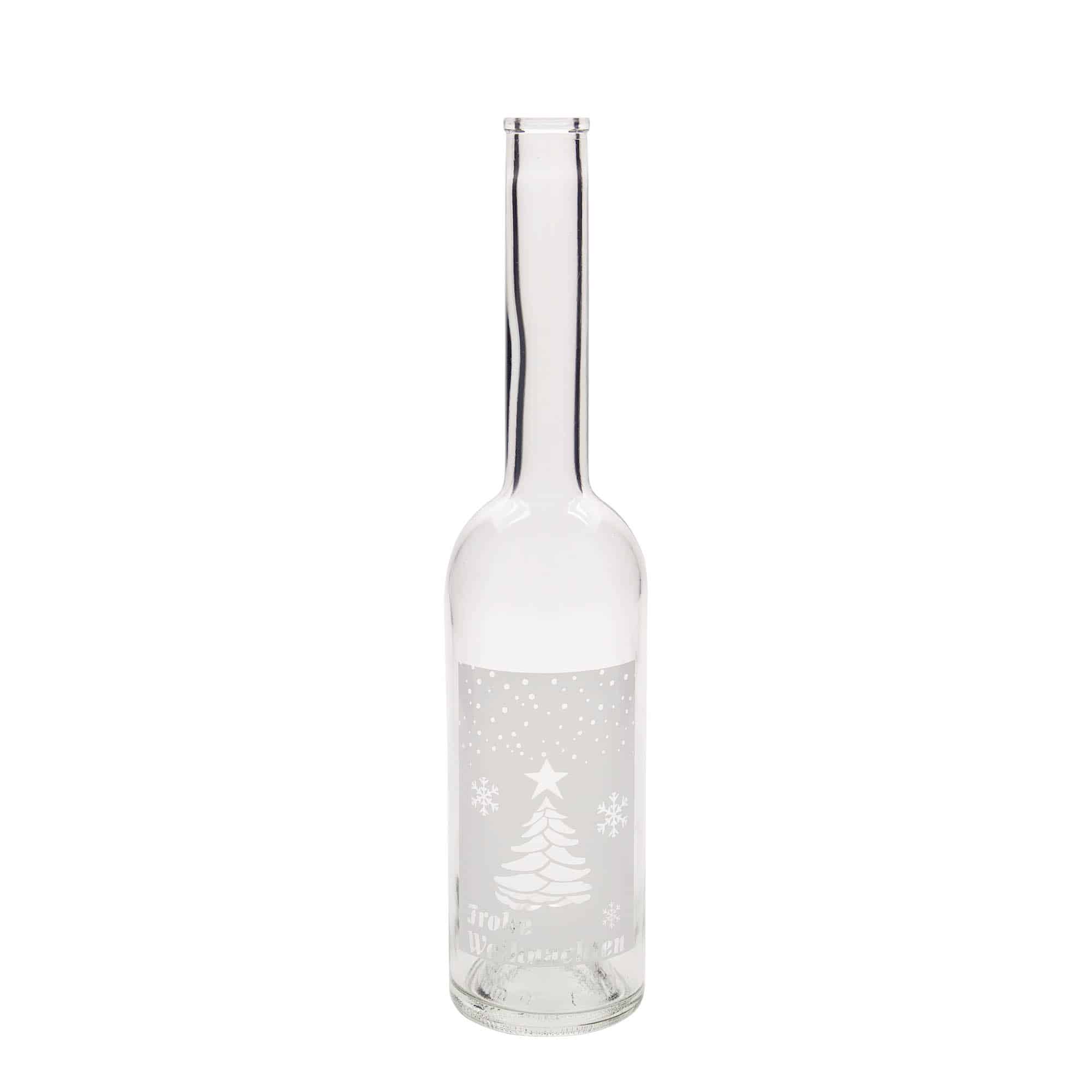 500 ml lasipullo 'Ooppera', kuvio: valk. joulu, suu: korkki 500 ml lasipullo 'Ooppera', kuvio: valk. joulu, suu: korkki
