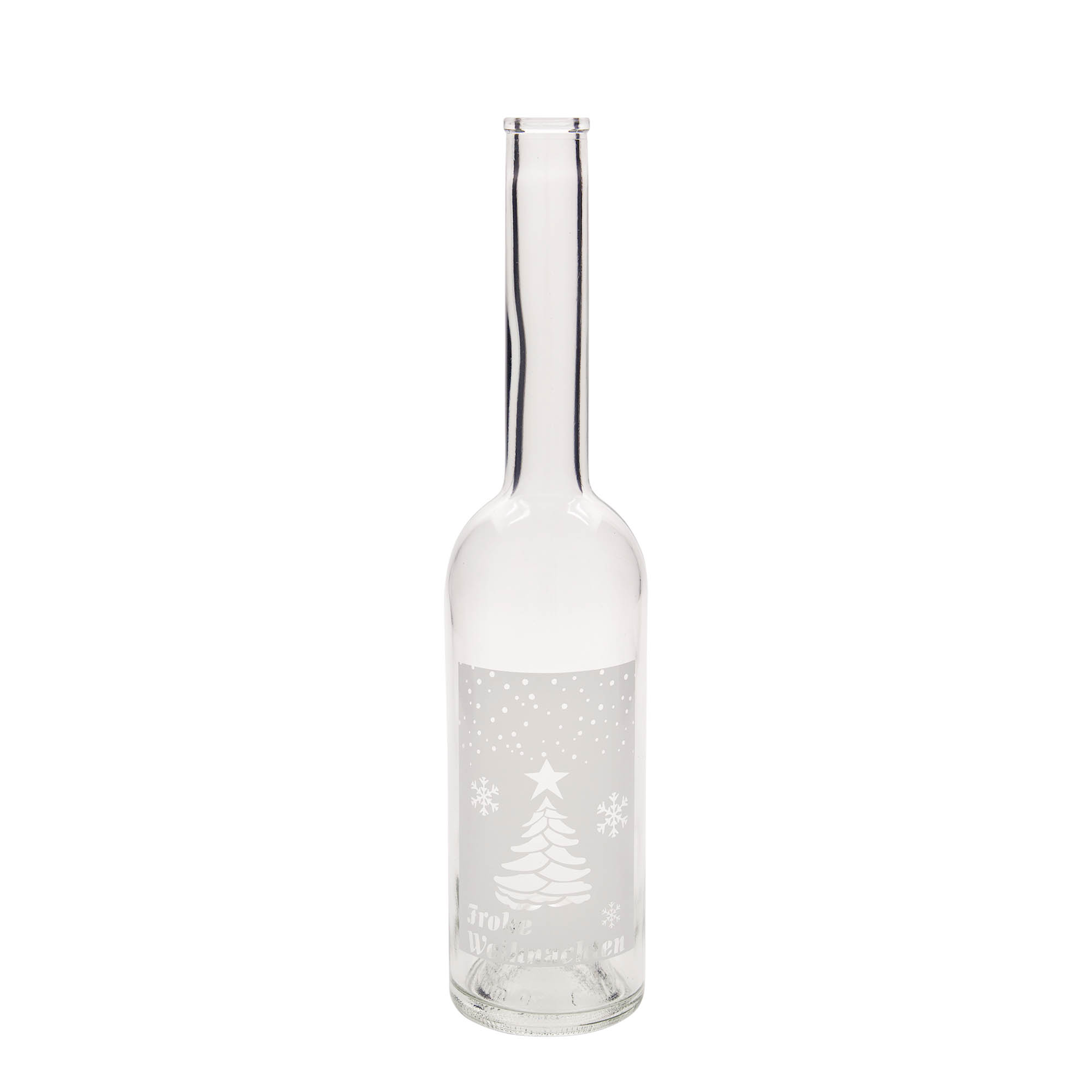 500 ml lasipullo 'Opera', koriste: Valkoiset joulut, suuaukko: korkki 500 ml lasipullo 'Opera', koriste: Valkoiset joulut, suuaukko: korkki