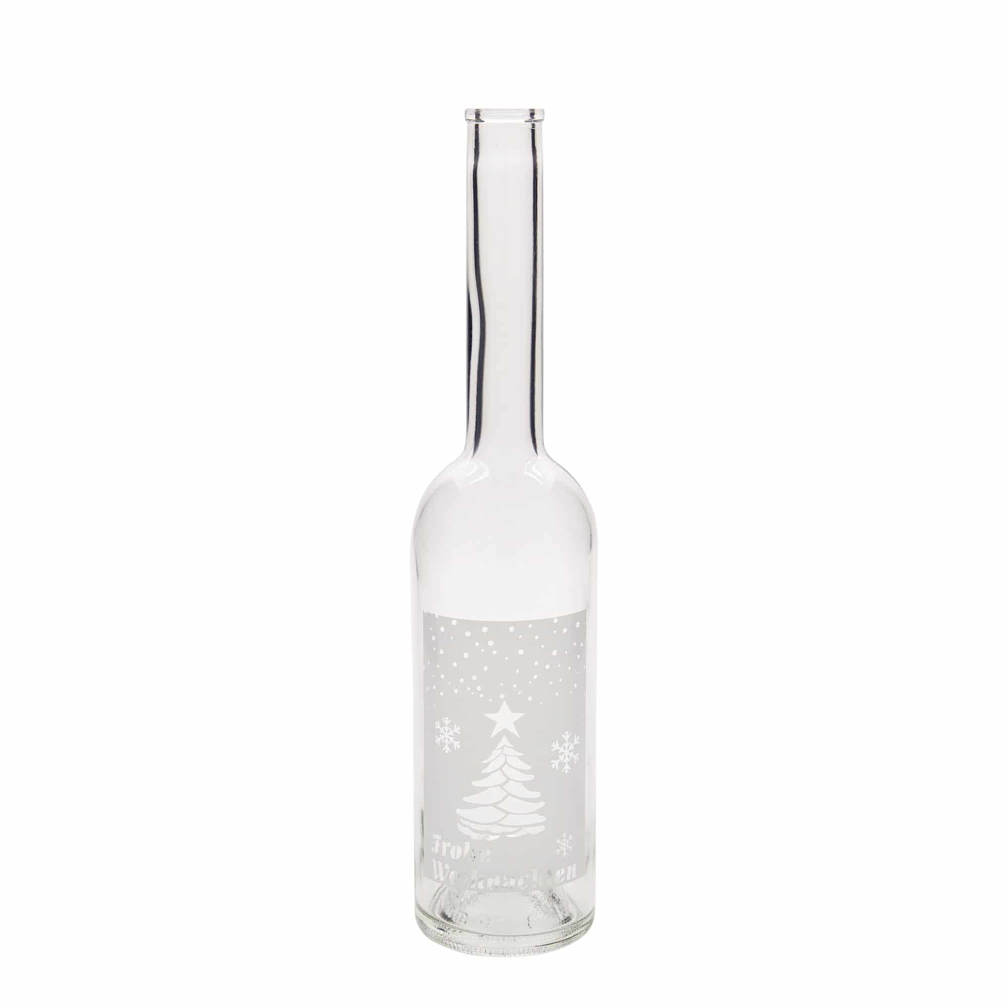 500 ml lasipullo 'Opera', koriste: Valkoiset joulut, suuaukko: korkki