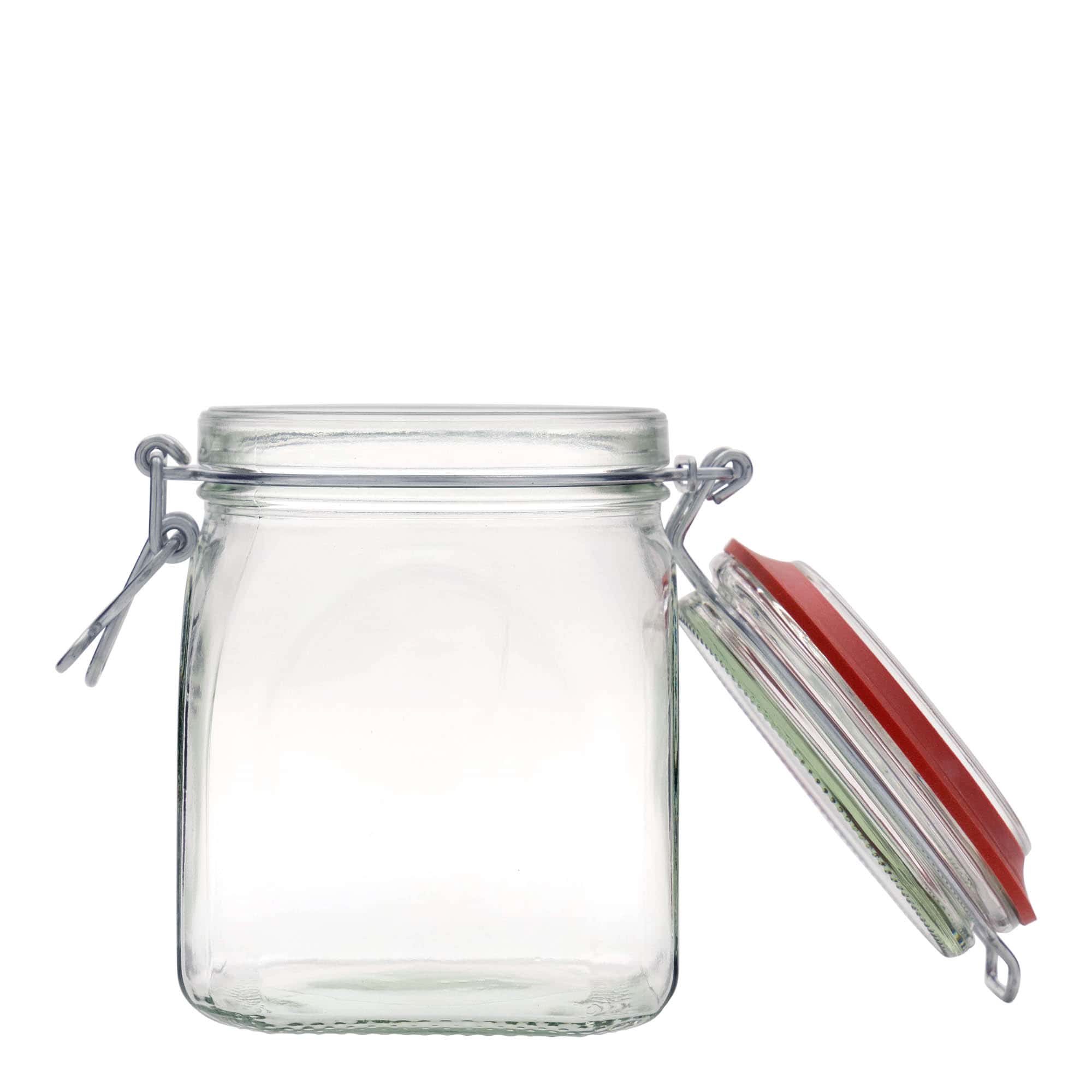 900 ml lankkukauluksellinen purkki, neliömäinen, suu: lankkukauluksellinen suljin