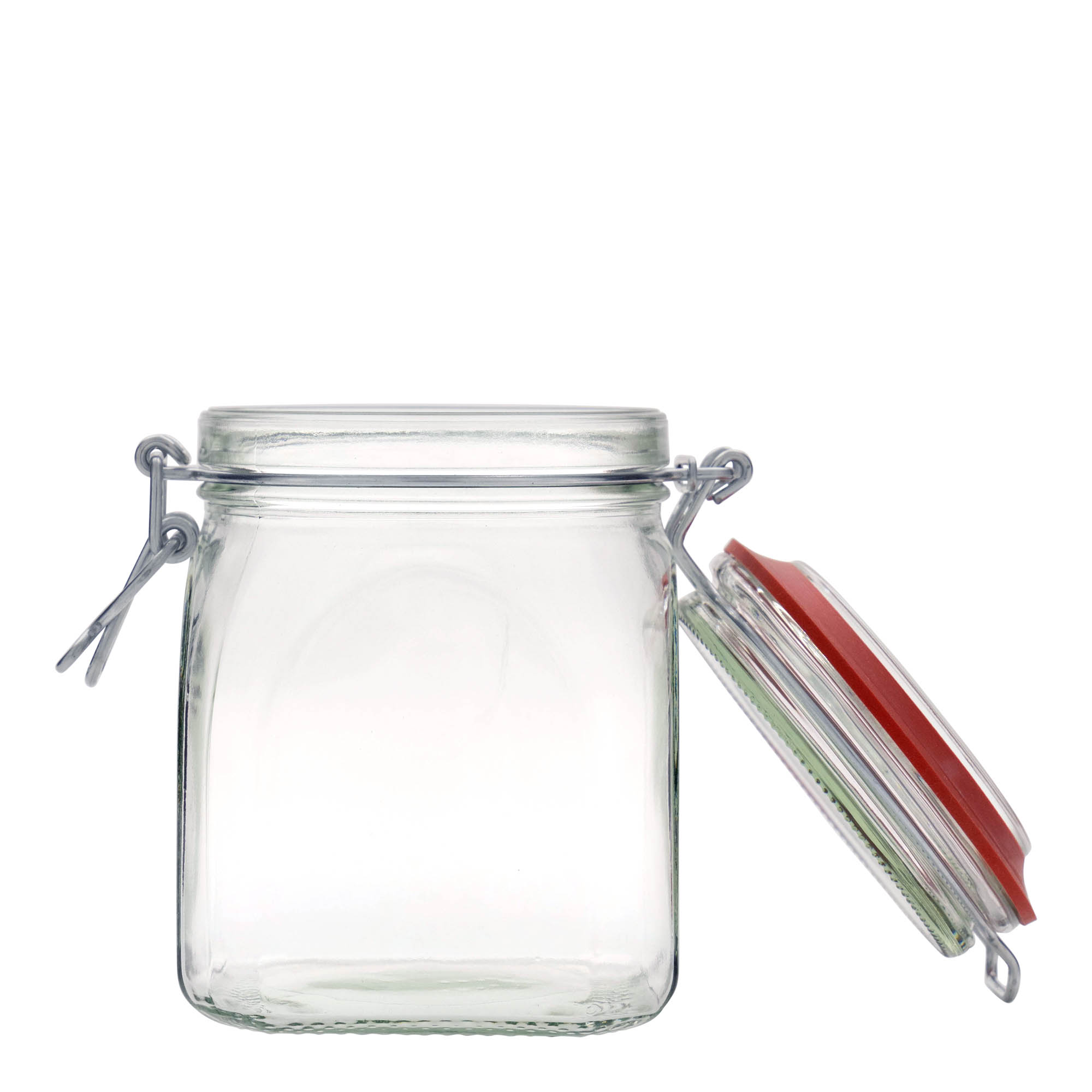 900 ml lankkukauluksellinen purkki, neliömäinen, suu: lankkukauluksellinen suljin