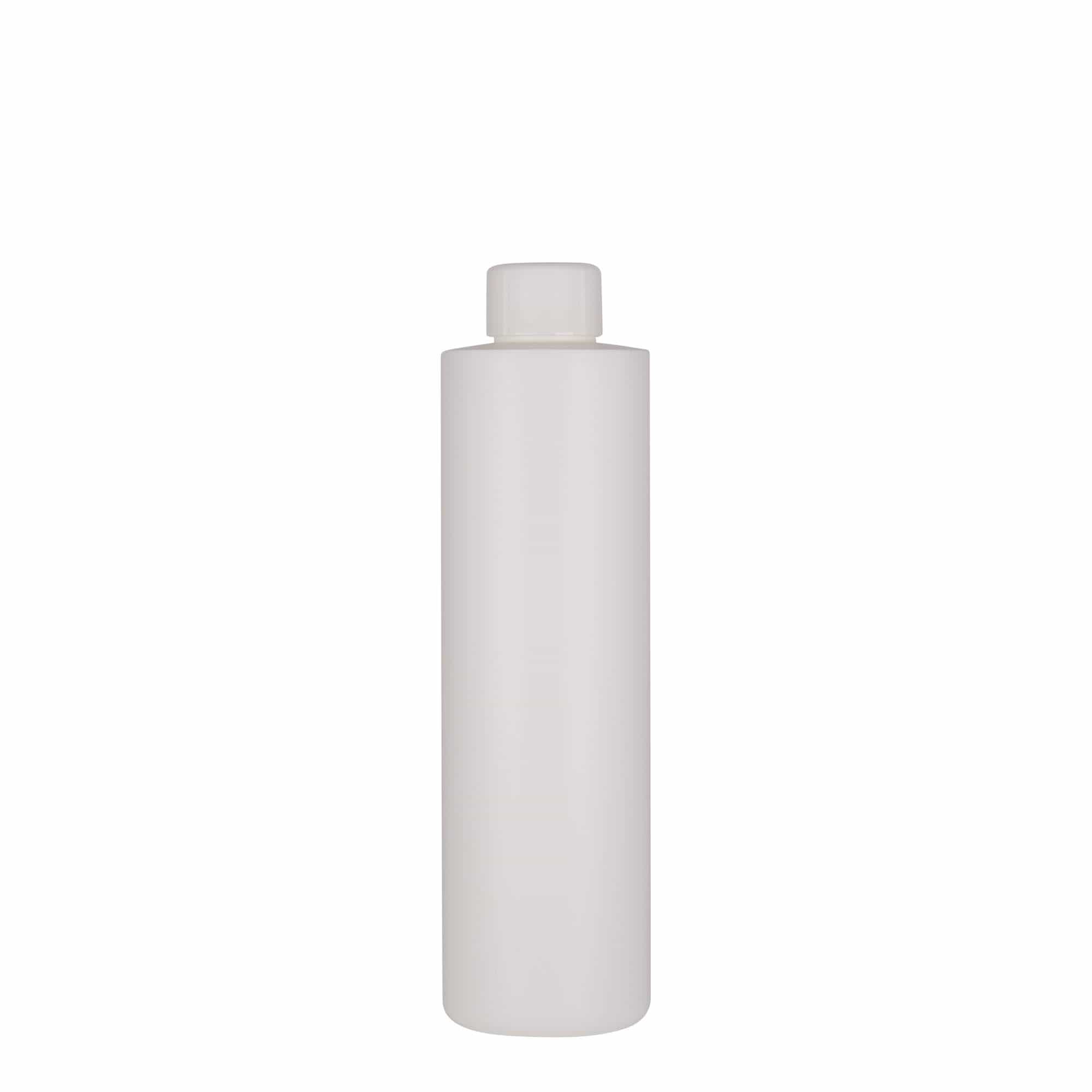 250 ml muovipullo 'Pipe', HDPE, valkoinen, suuaukko: 24/410